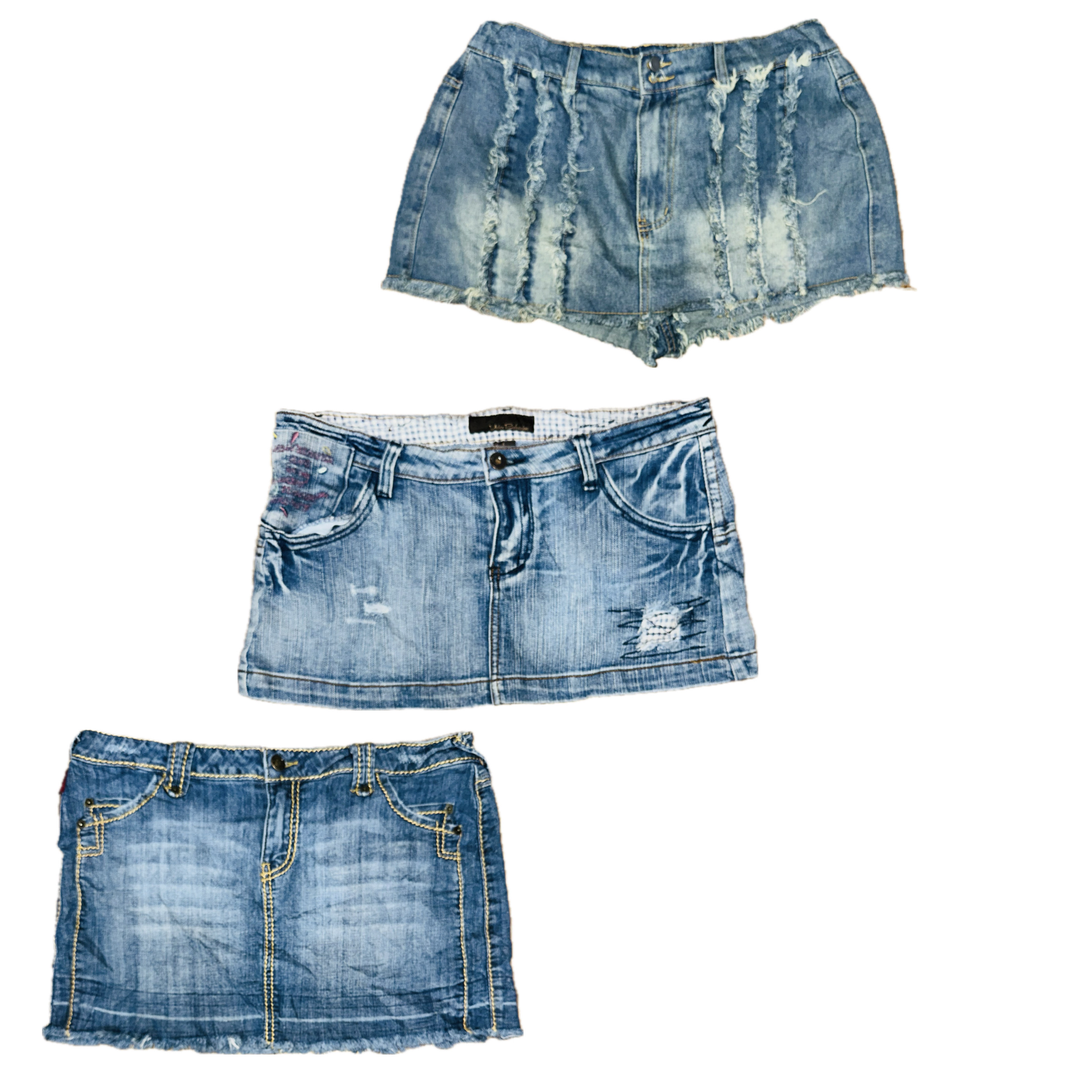 Y2Kデニムマイクロミニスカート