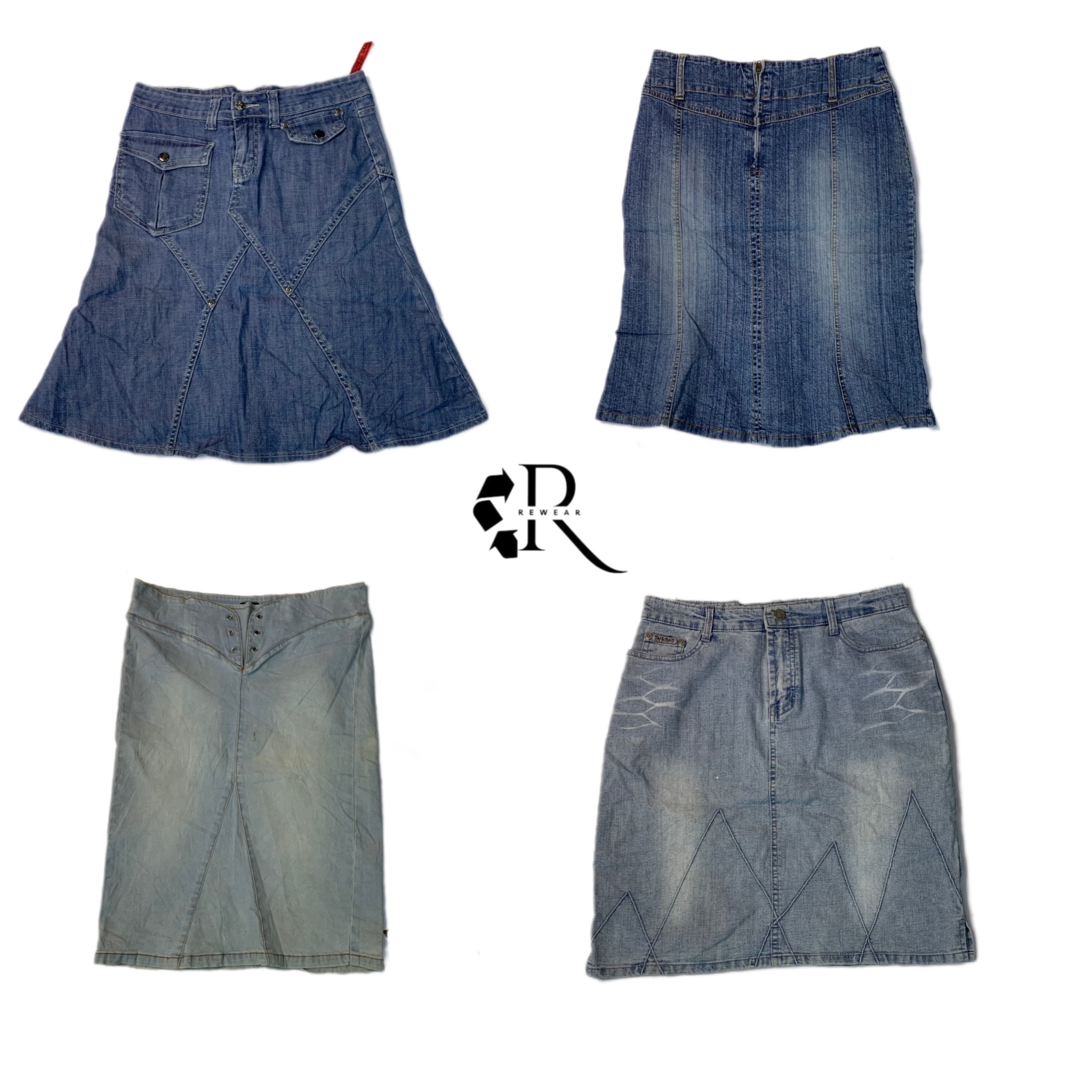 Gonne in denim midi dell'era Britney Y2K RW-1225