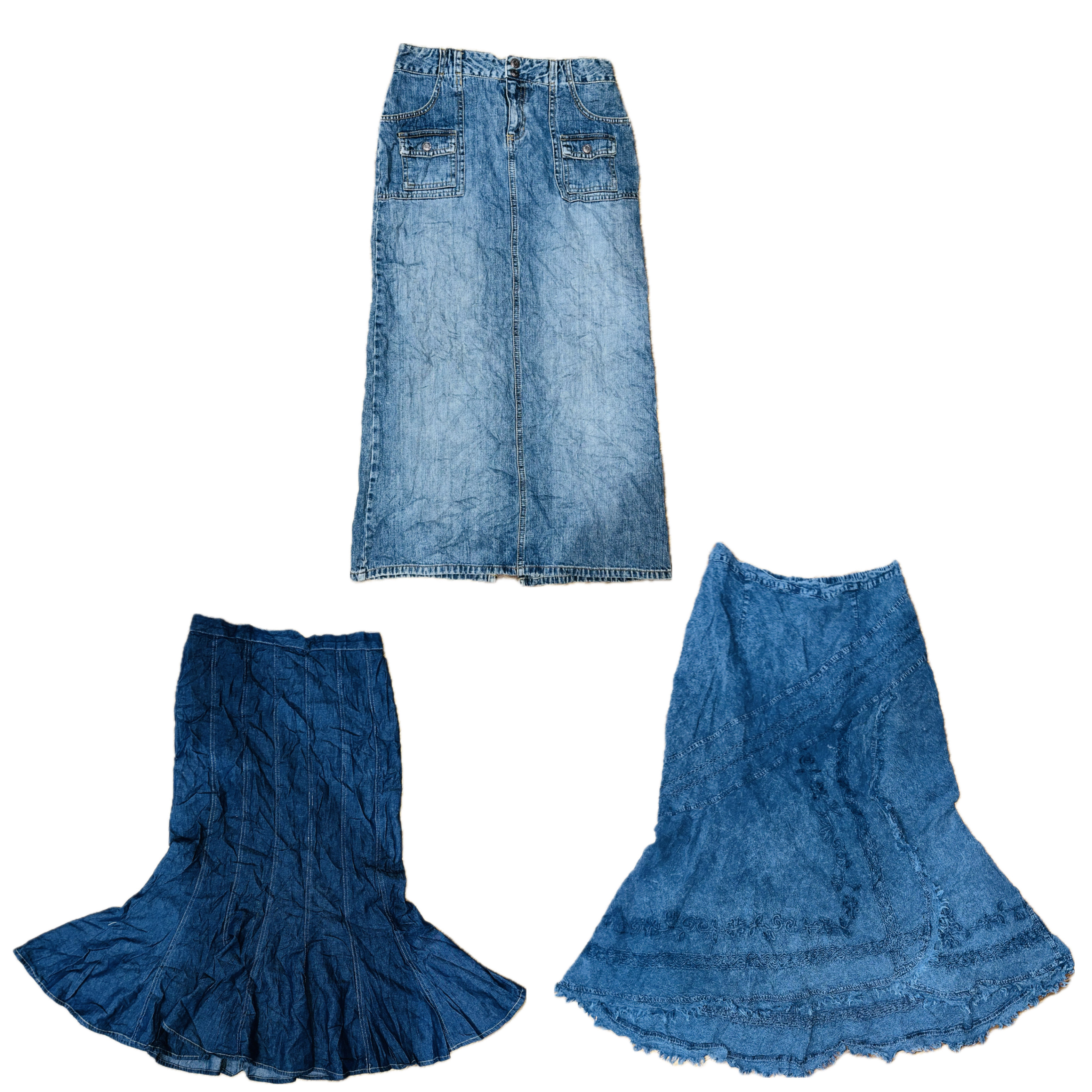 Y2Kベストセラー デニム マキシスカート