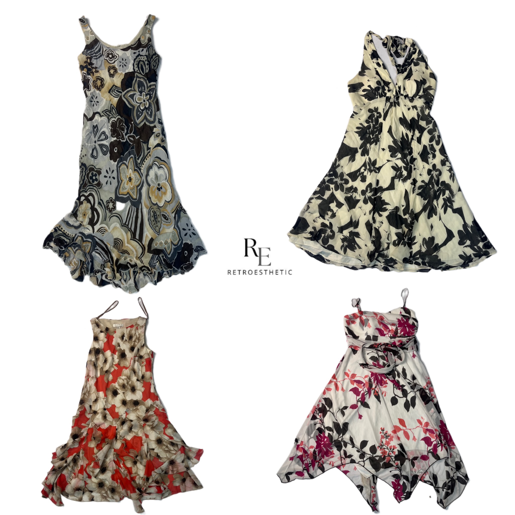 Y2K Unique Iconic Floral Dress RE-2450