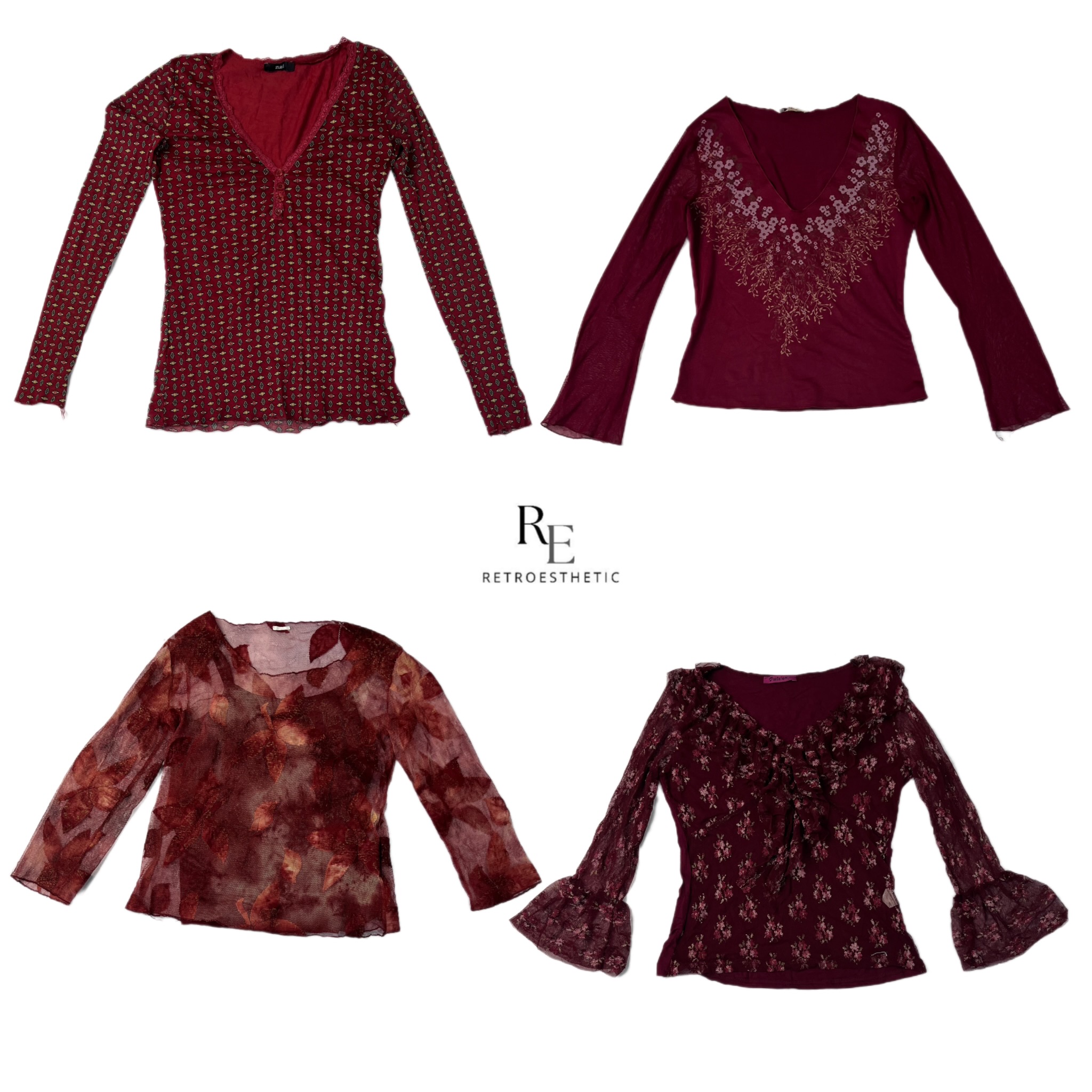 Y2K Romantic Vibe Maglie a Manica Lunga RE-2452