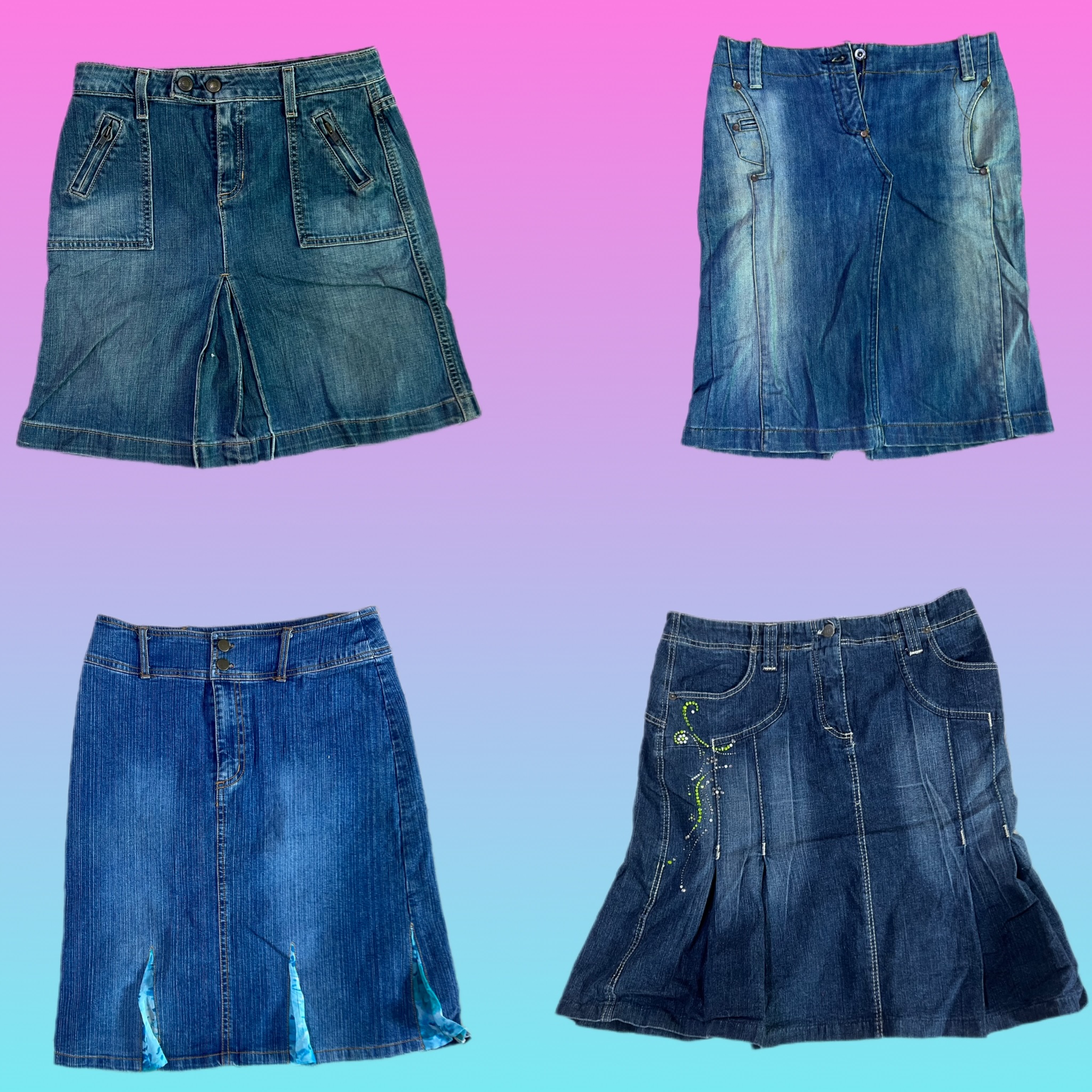 Y2K Denim Unique midi skirts (TH-116)