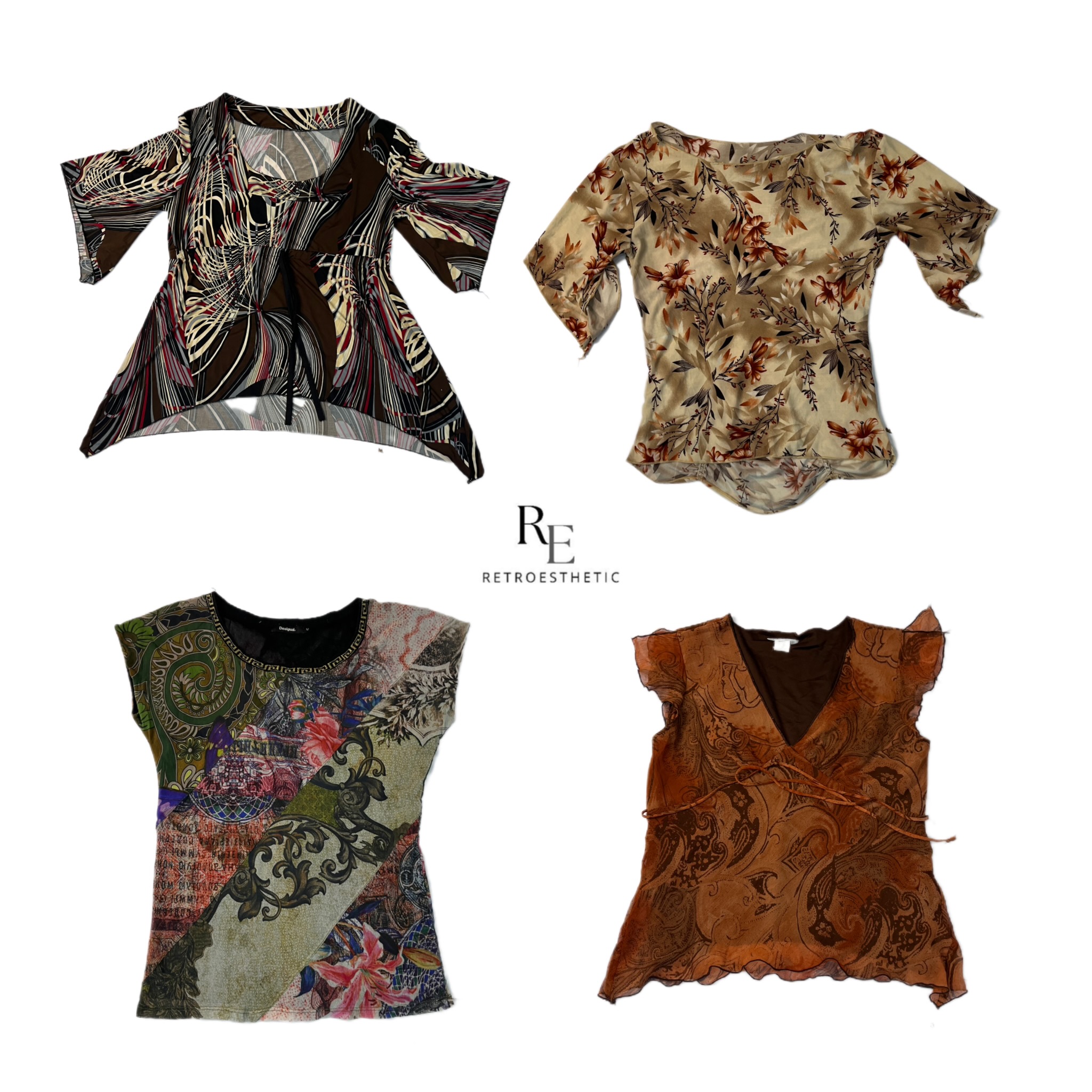 Y2K Earthy Tone Full Sleeves Tops RE-2459