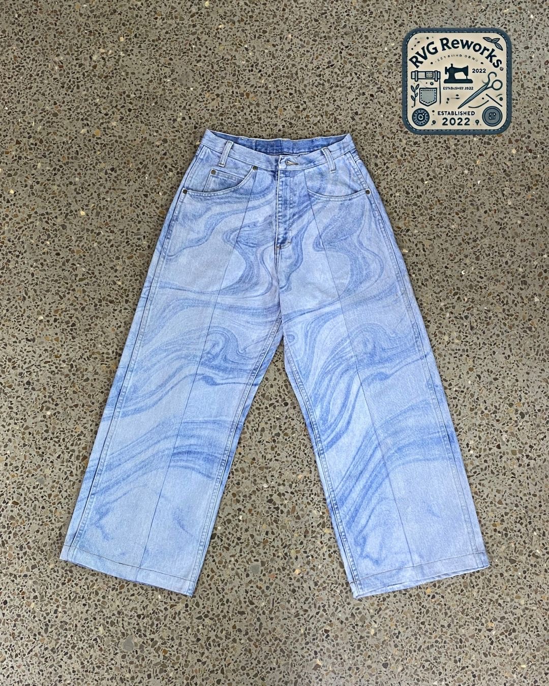 Upcycled Laser Print Jeans
