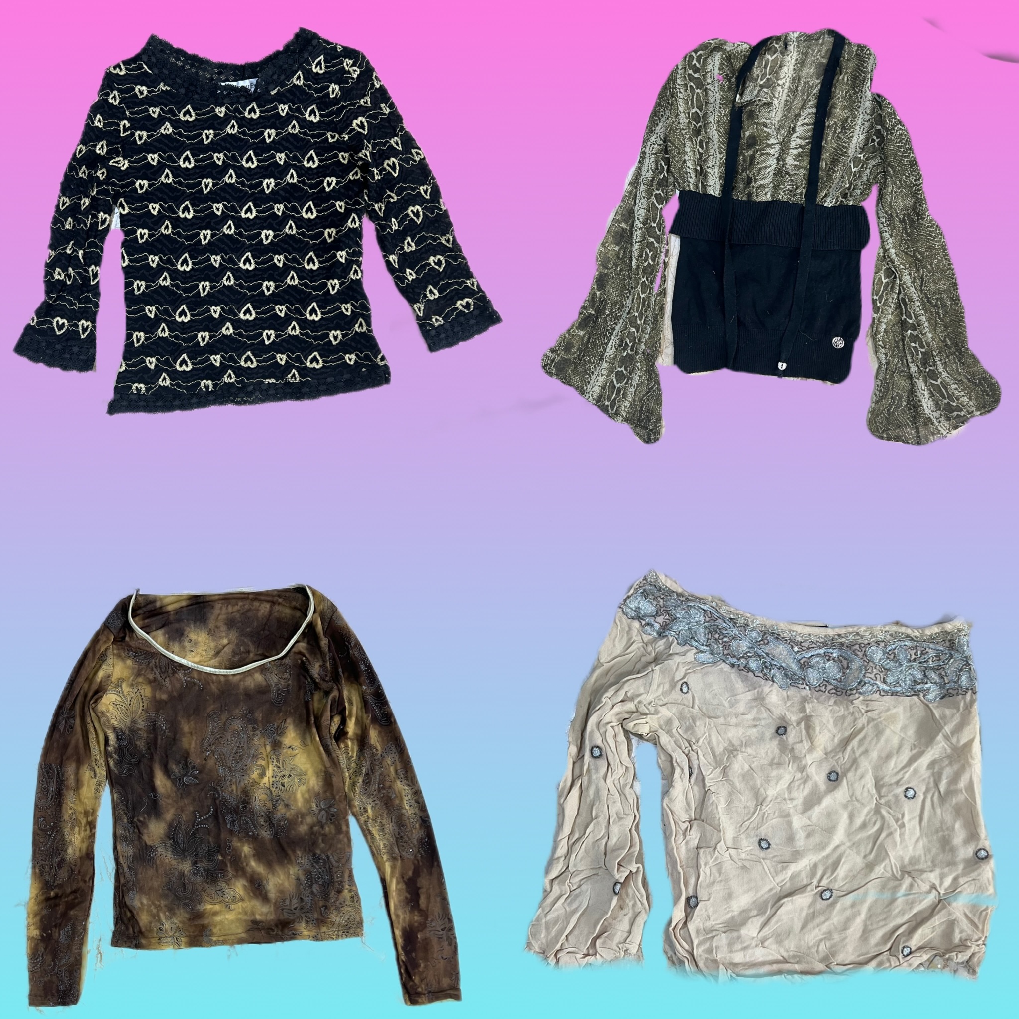 Top con maniche lunghe in stile Y2K Paris Hilton (TH-121)