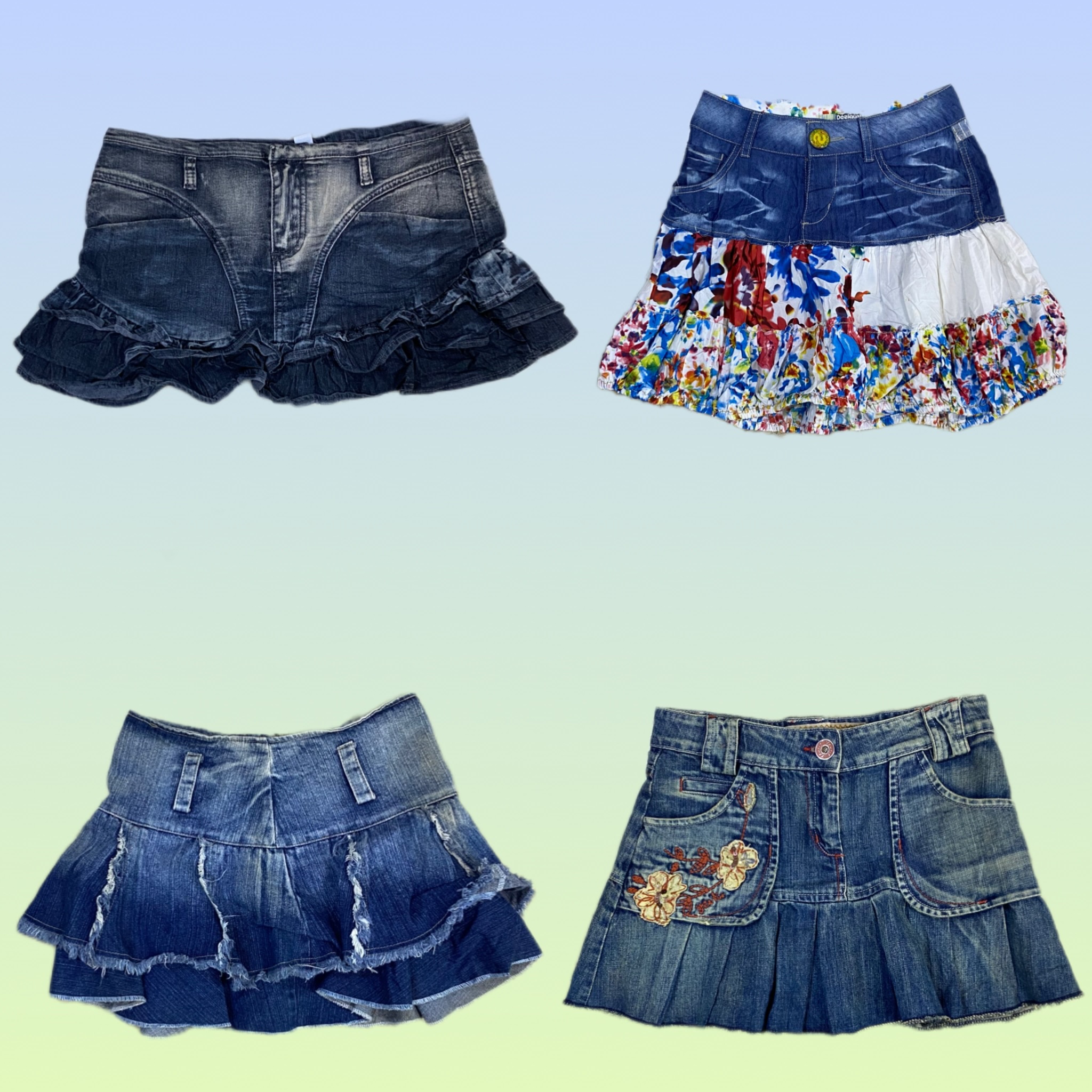 Gonne mini in denim iconiche Y2K (TS-1486)