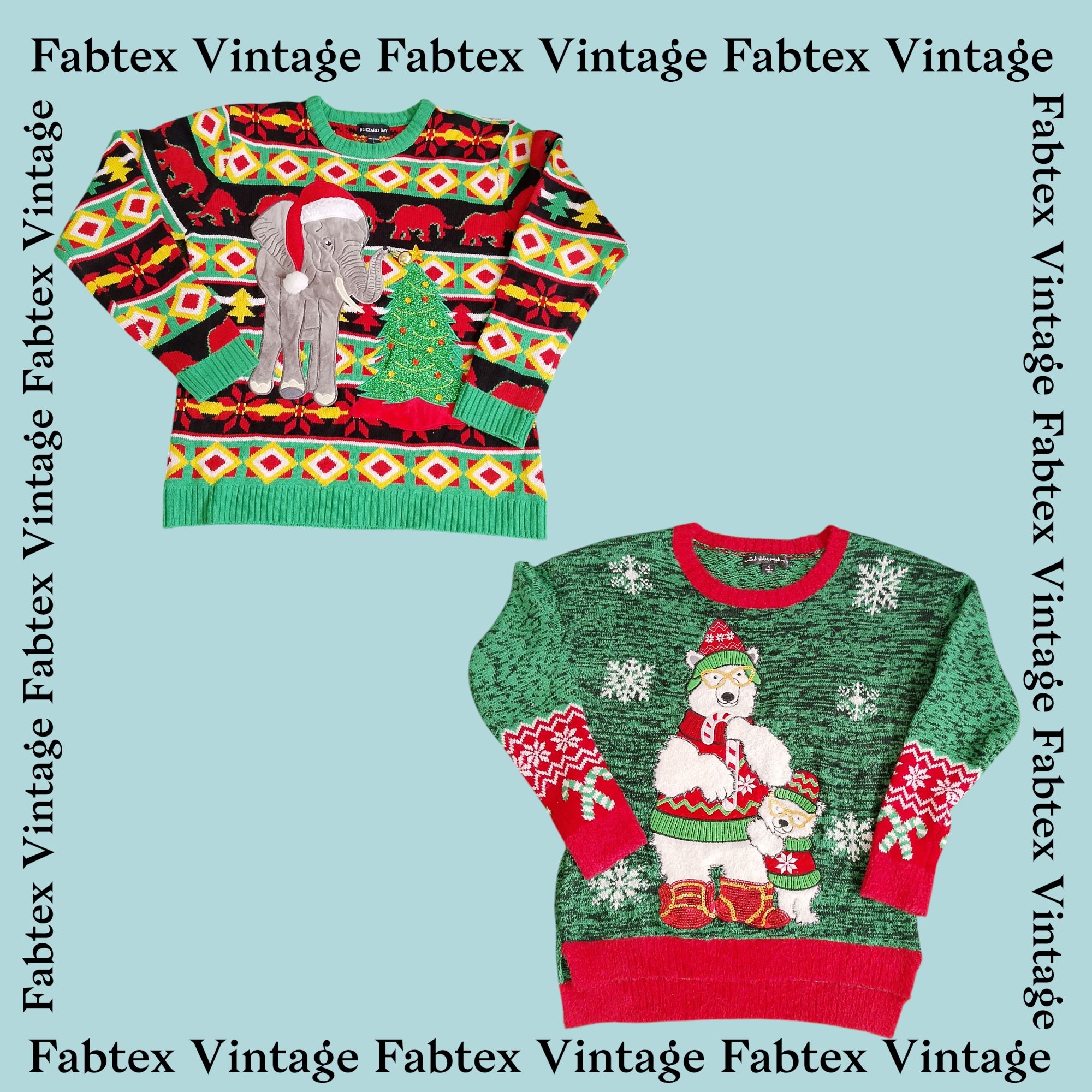 (FV-479) Christmas Animal Printed Knitwear Sweater