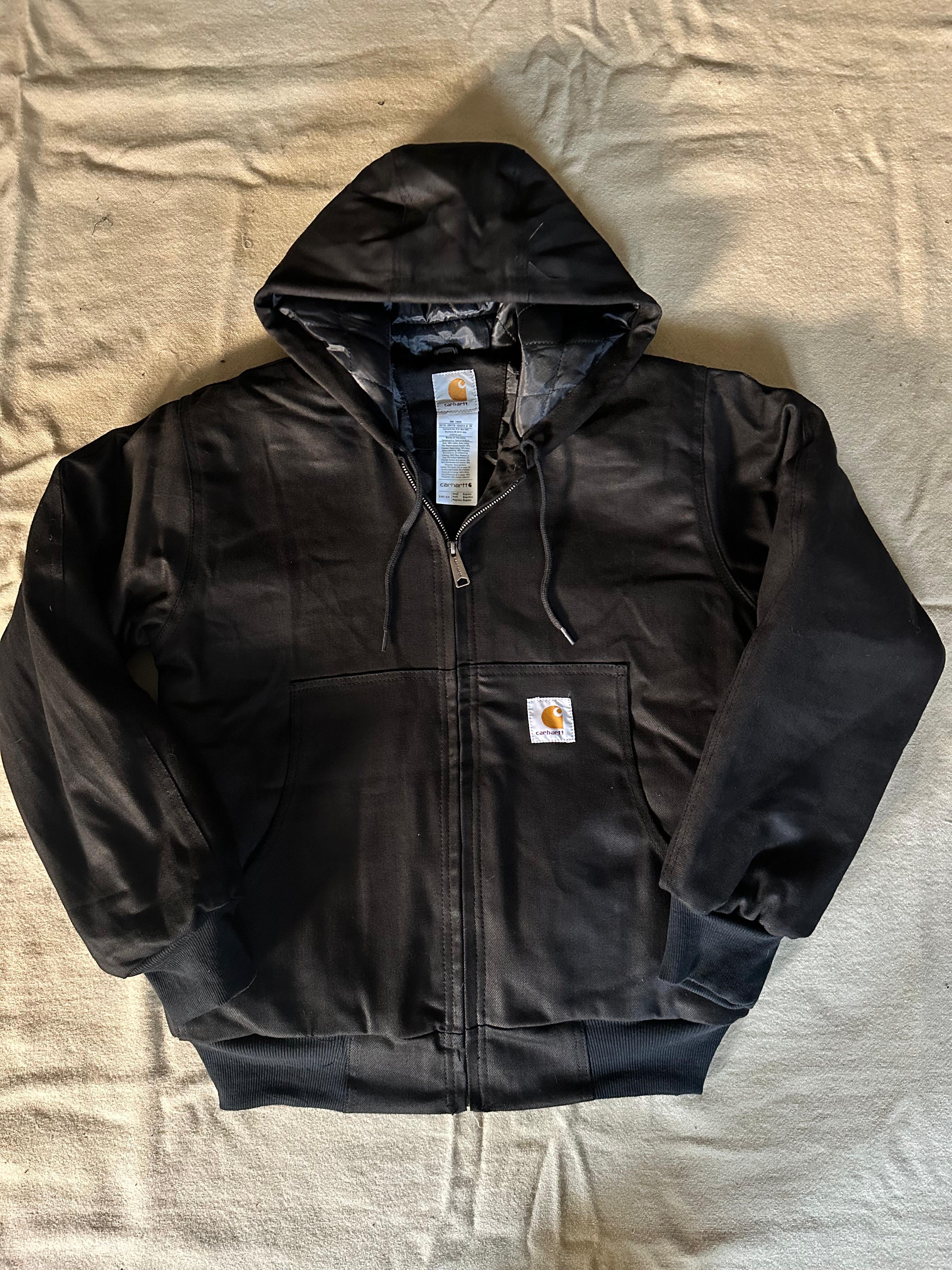 Carhartt rework style black hooded jackets