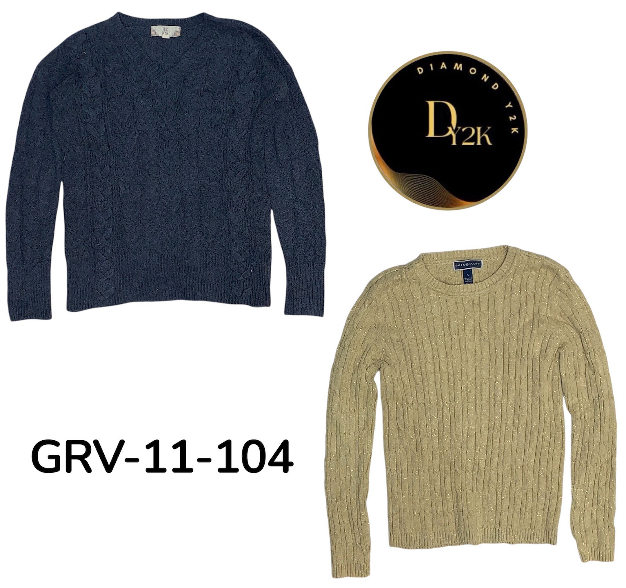 Y2Kセーター – ヴィンテージ美学レトロニットスタイル (GRV-11-104)