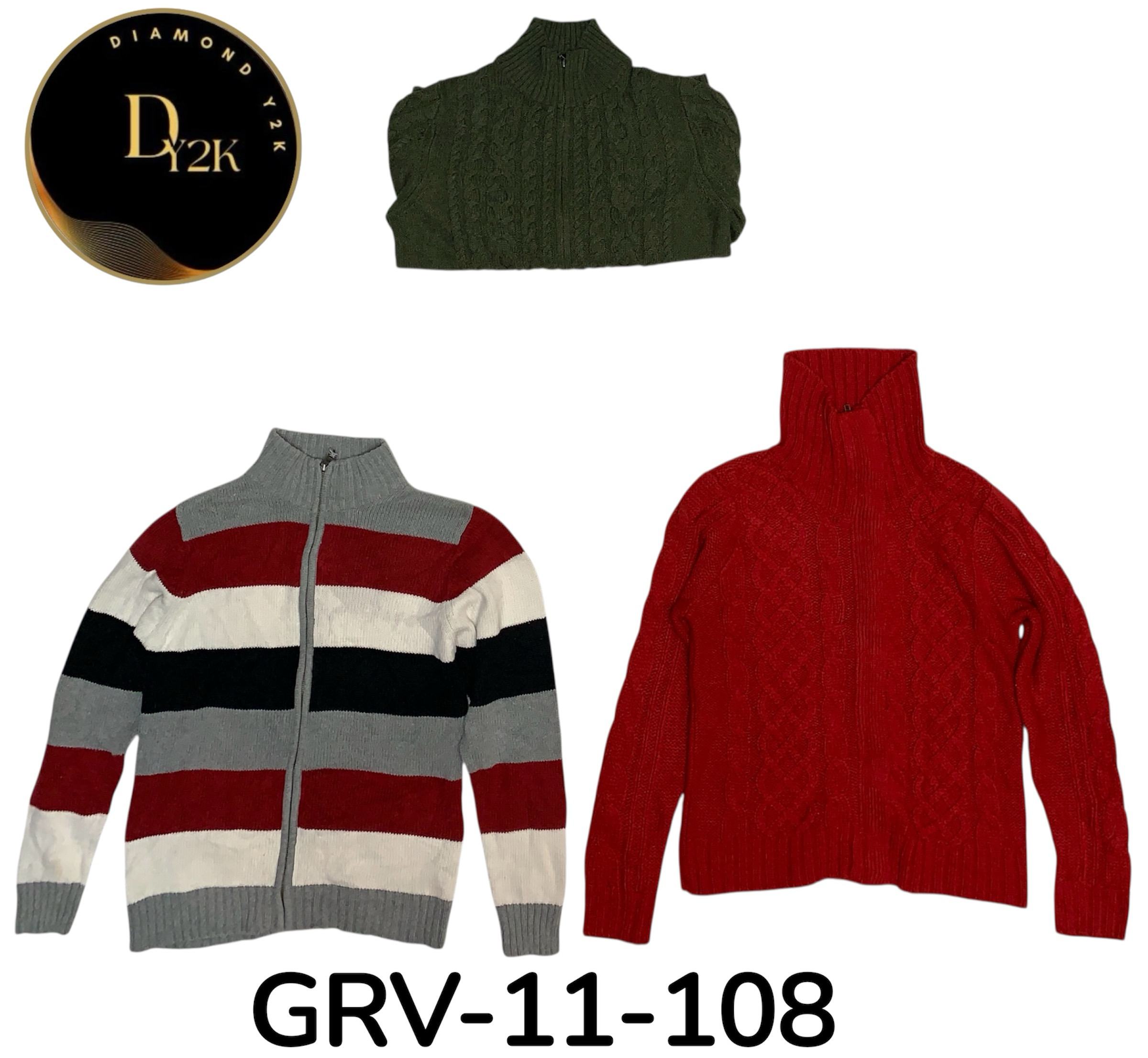 Y2K Aesthetic Zip-Up Sweater – Classic Retro Style (GRV-11-108)