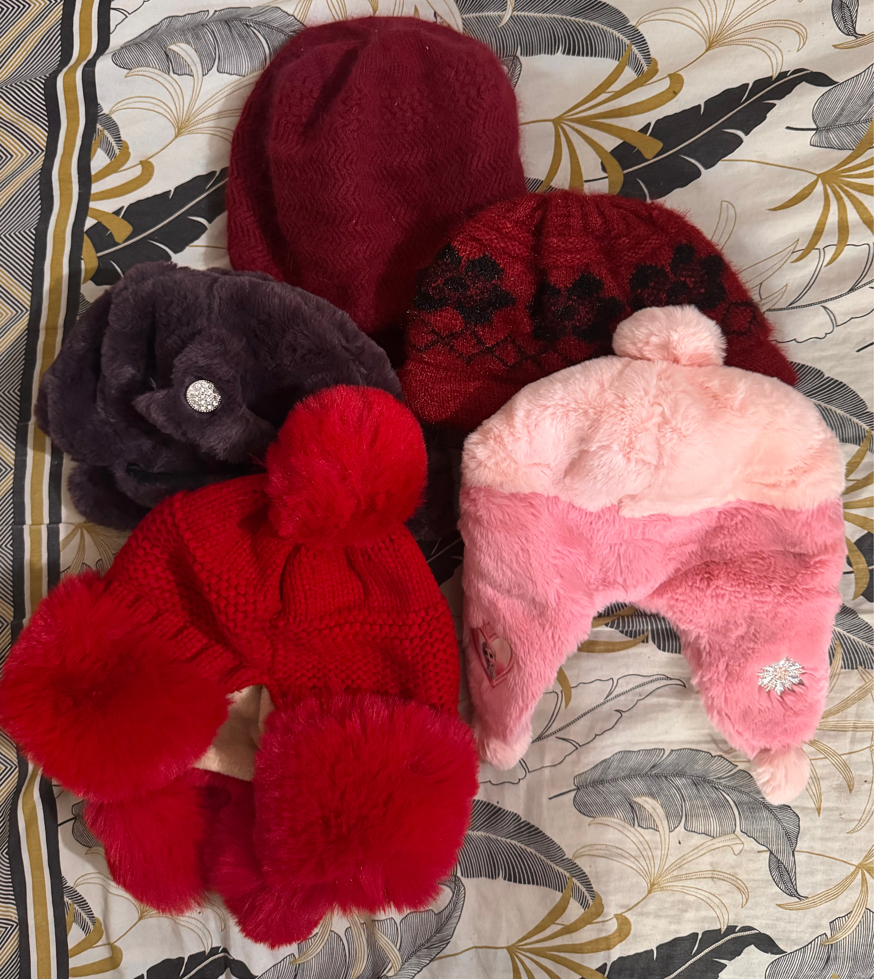 Girls’ Winter Hat Bundle – Warm & Furry Mix