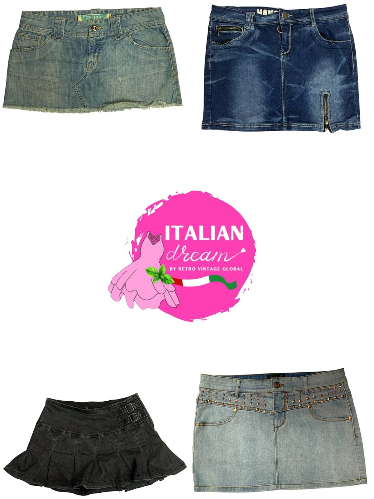 Gonne mini in denim dell'era Y2k IT girl