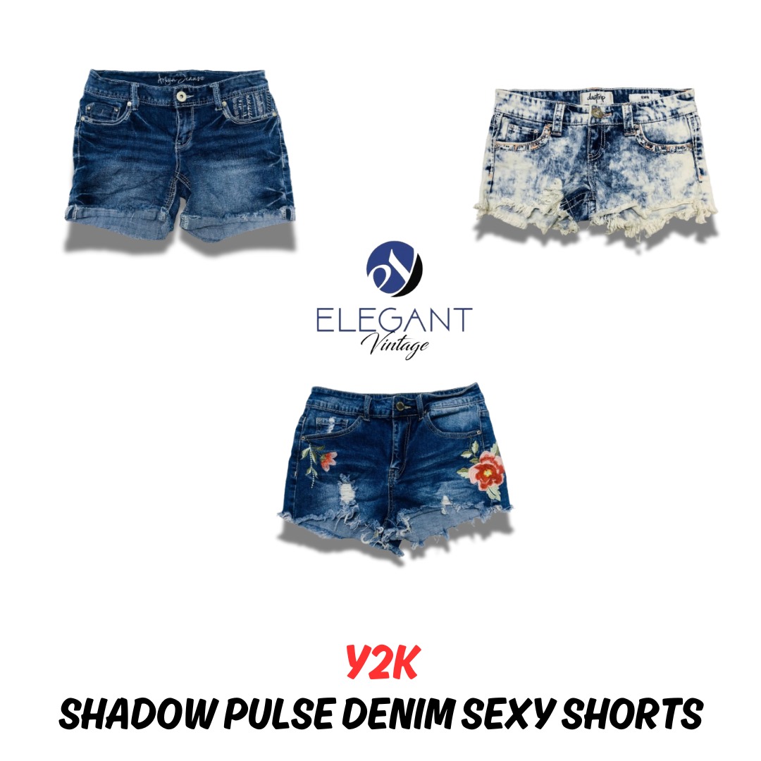 Y2K Shadow Pulse Denim Sexy Shorts - EV0477