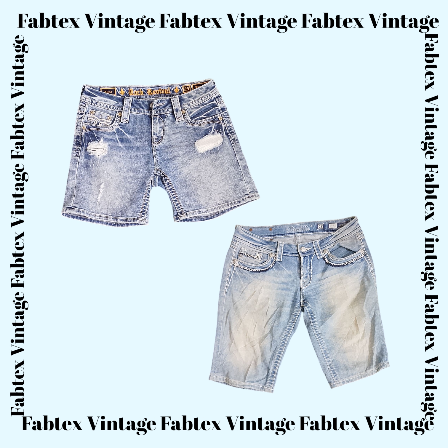 (FV-499) ロックリバイバル - ミスミ - トゥルーリリジョン デニムショーツ