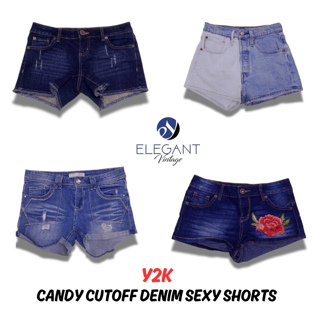 Y2K Candy Cutoff Denim Sexy Shorts - EV0523
