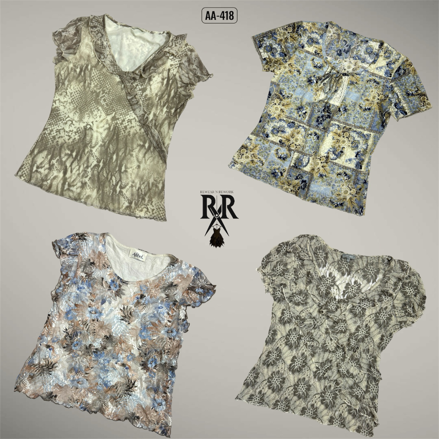 Y2Kソフトガールノースリーブミックストップス（AA-418）