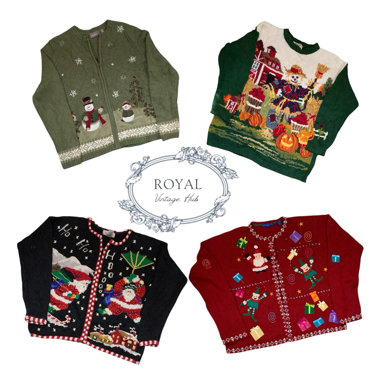 Y2Kホリデーをテーマにしたヴィンテージニット