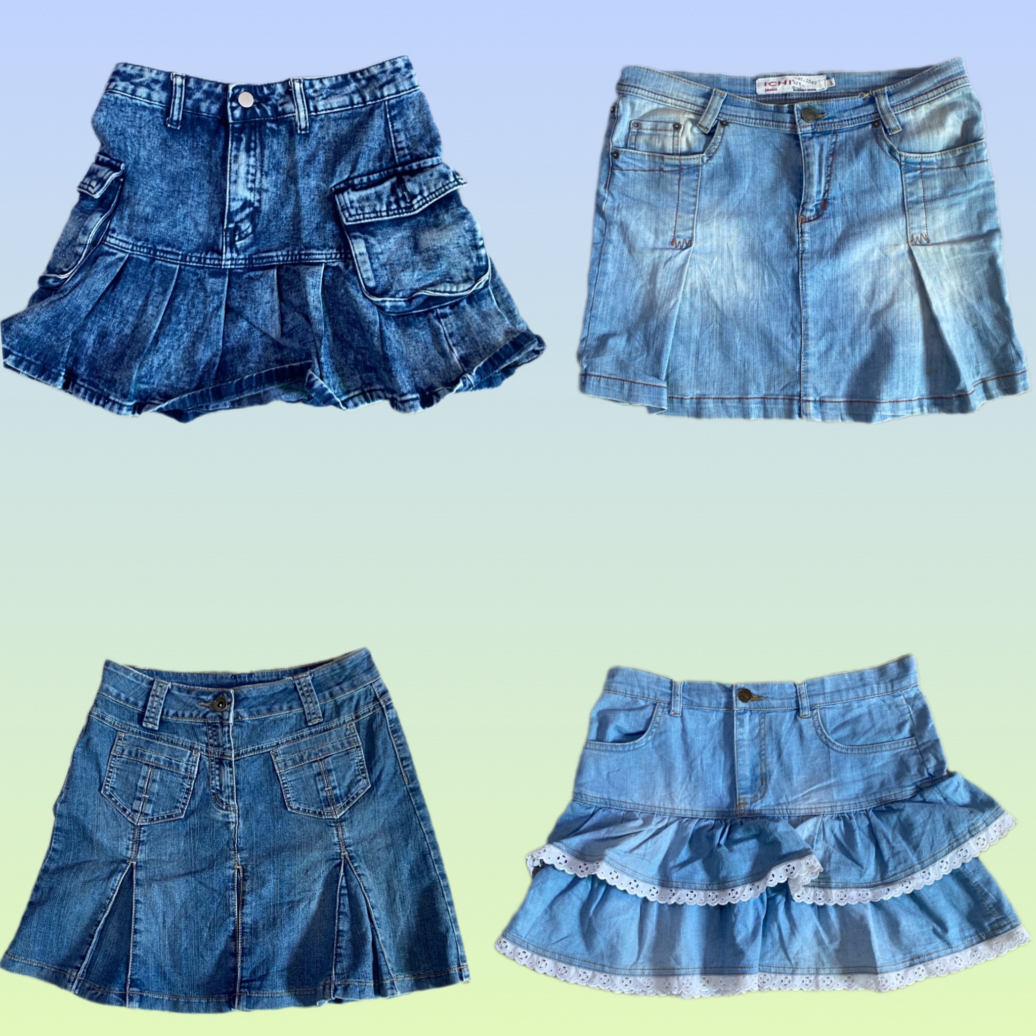 「Y2K Brithney vibe デニムミニスカート (TS-1490)」