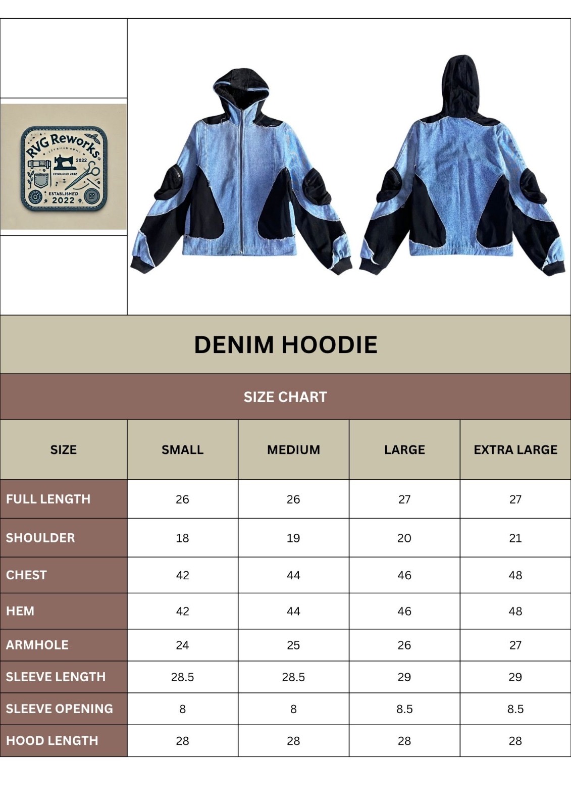 Upcycled Patchwork Denim Hoodie