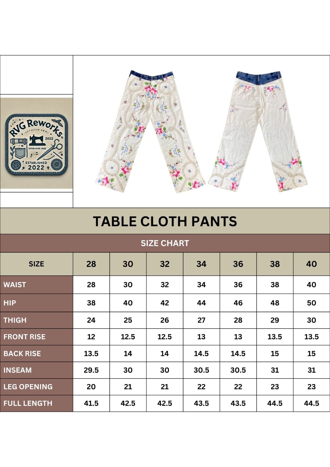 Upcycled Tablecloth Pants