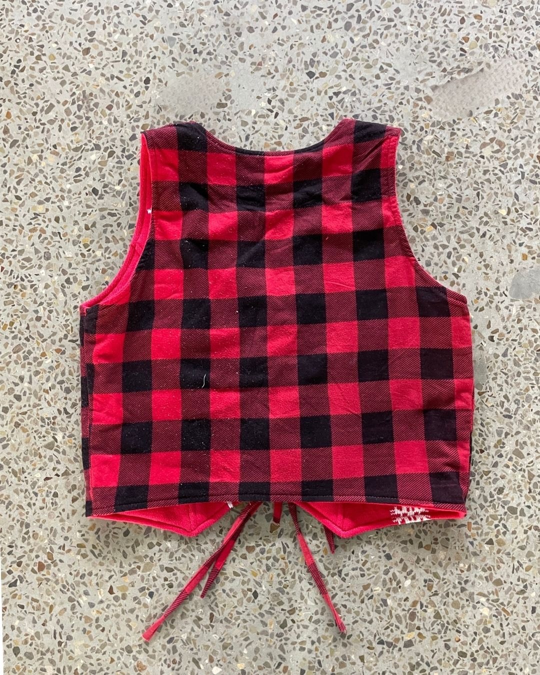 Upcycled Flannel Lace-Up Vest