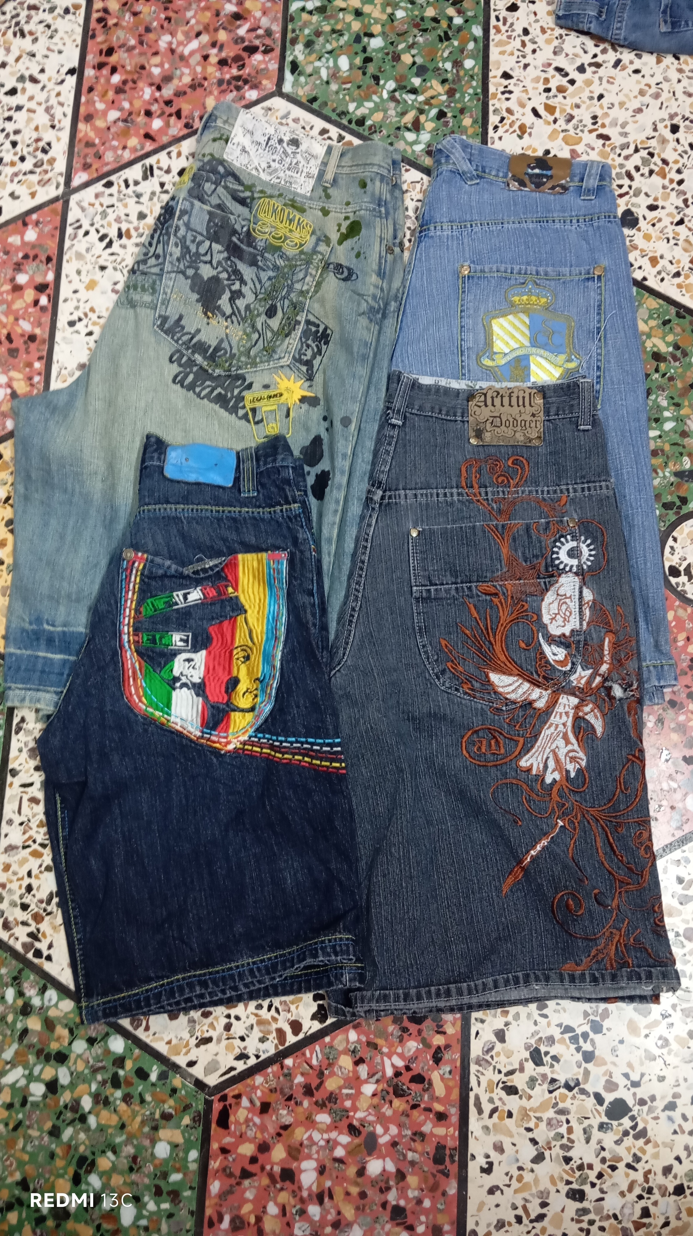 Short baggy designer hip hop pour homme