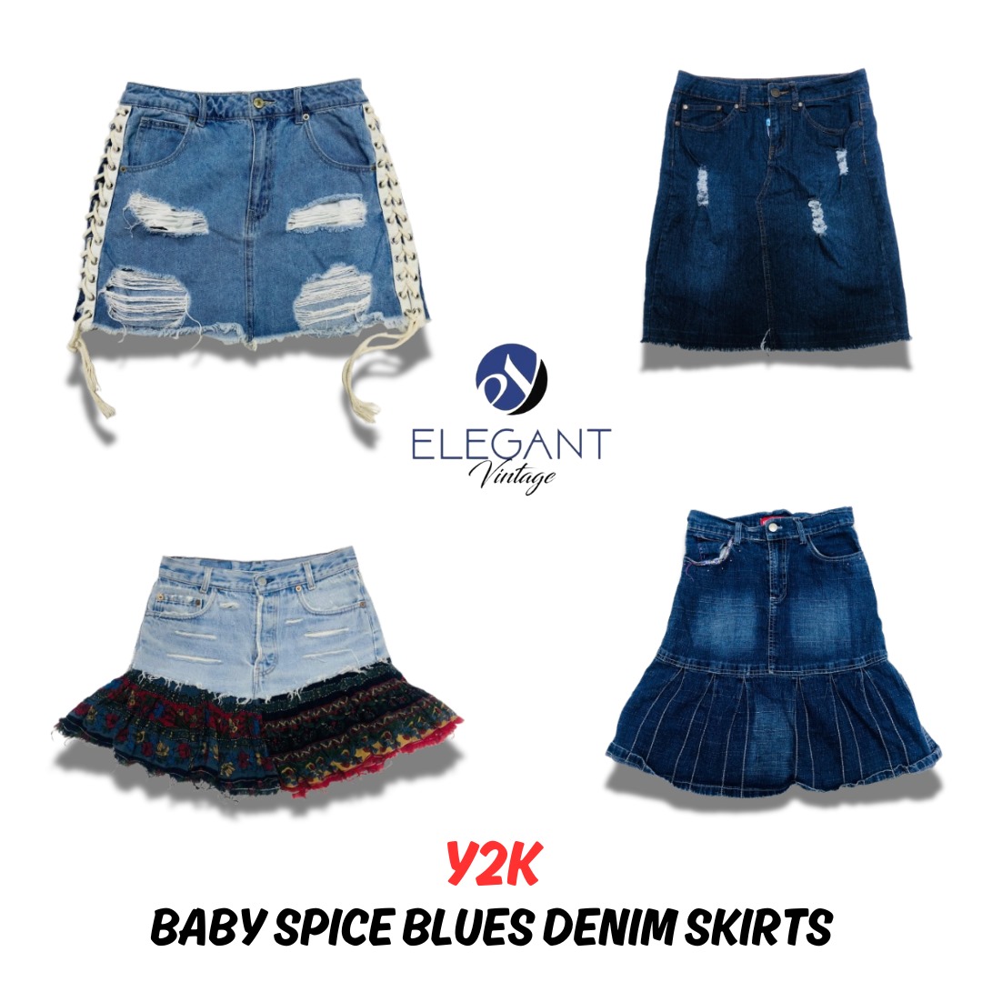 Y2K Baby Spice Blues Denim Skirts - EV0546