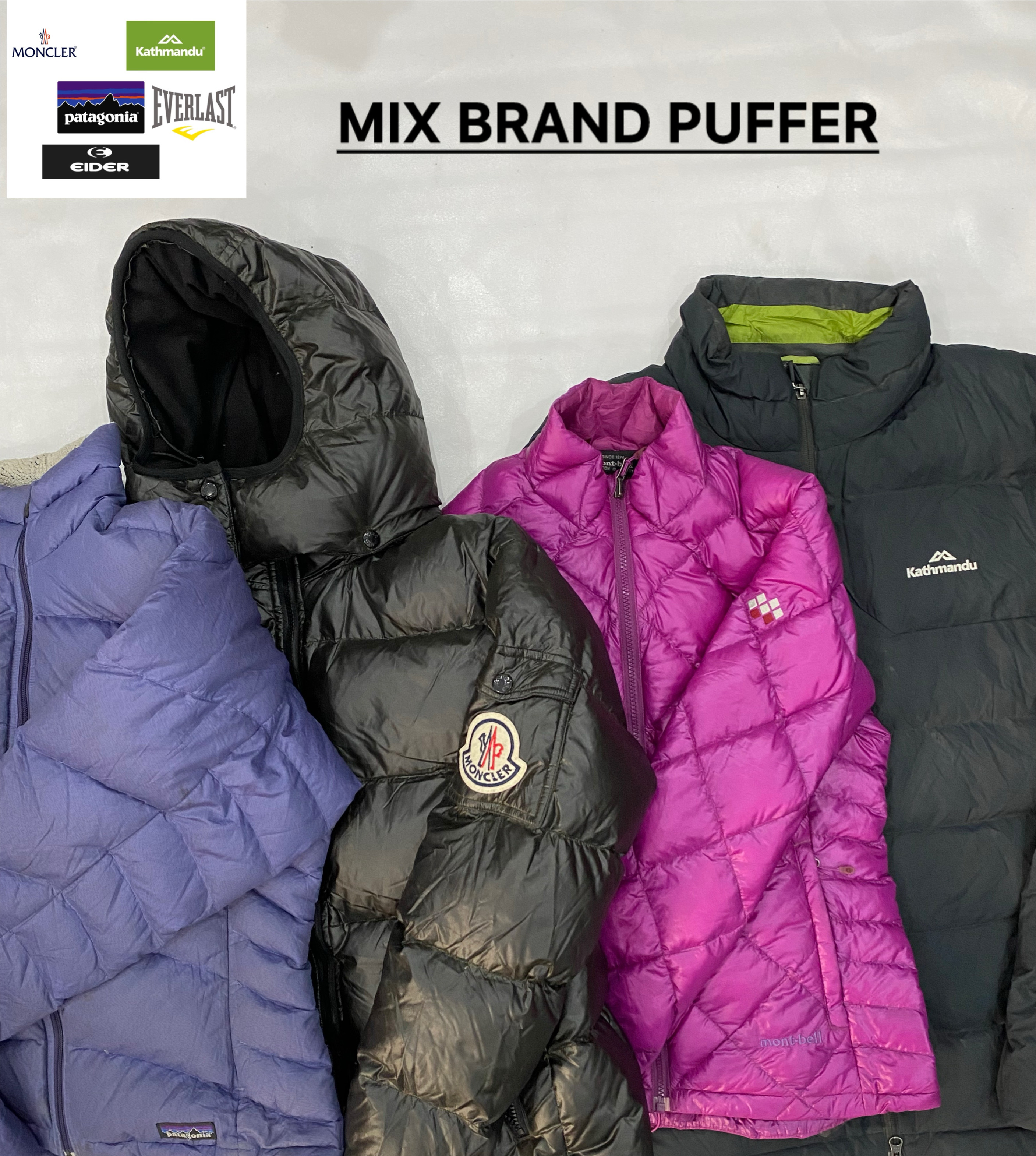 Braned Mix Puffer Jackets