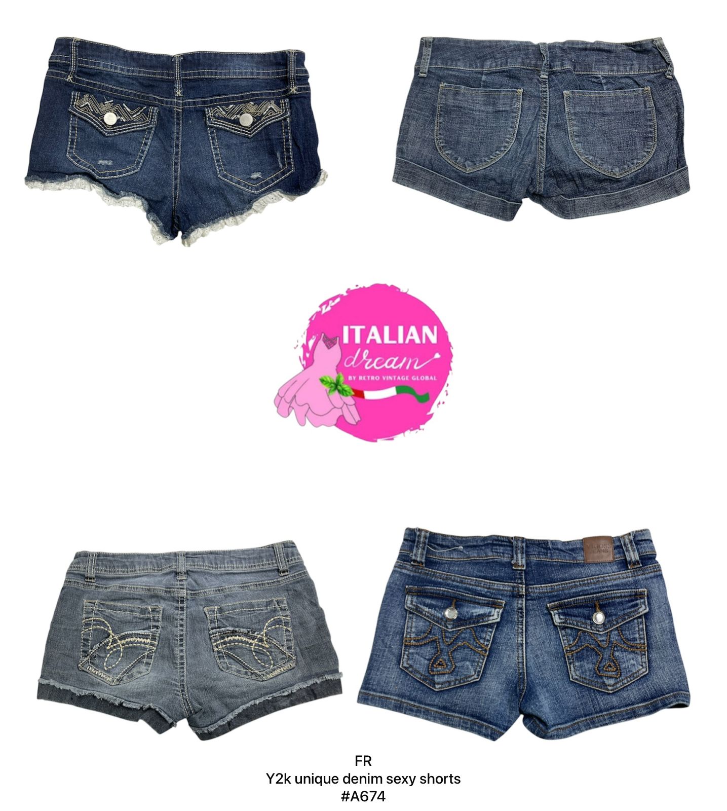 Y2k unique denim sexy short