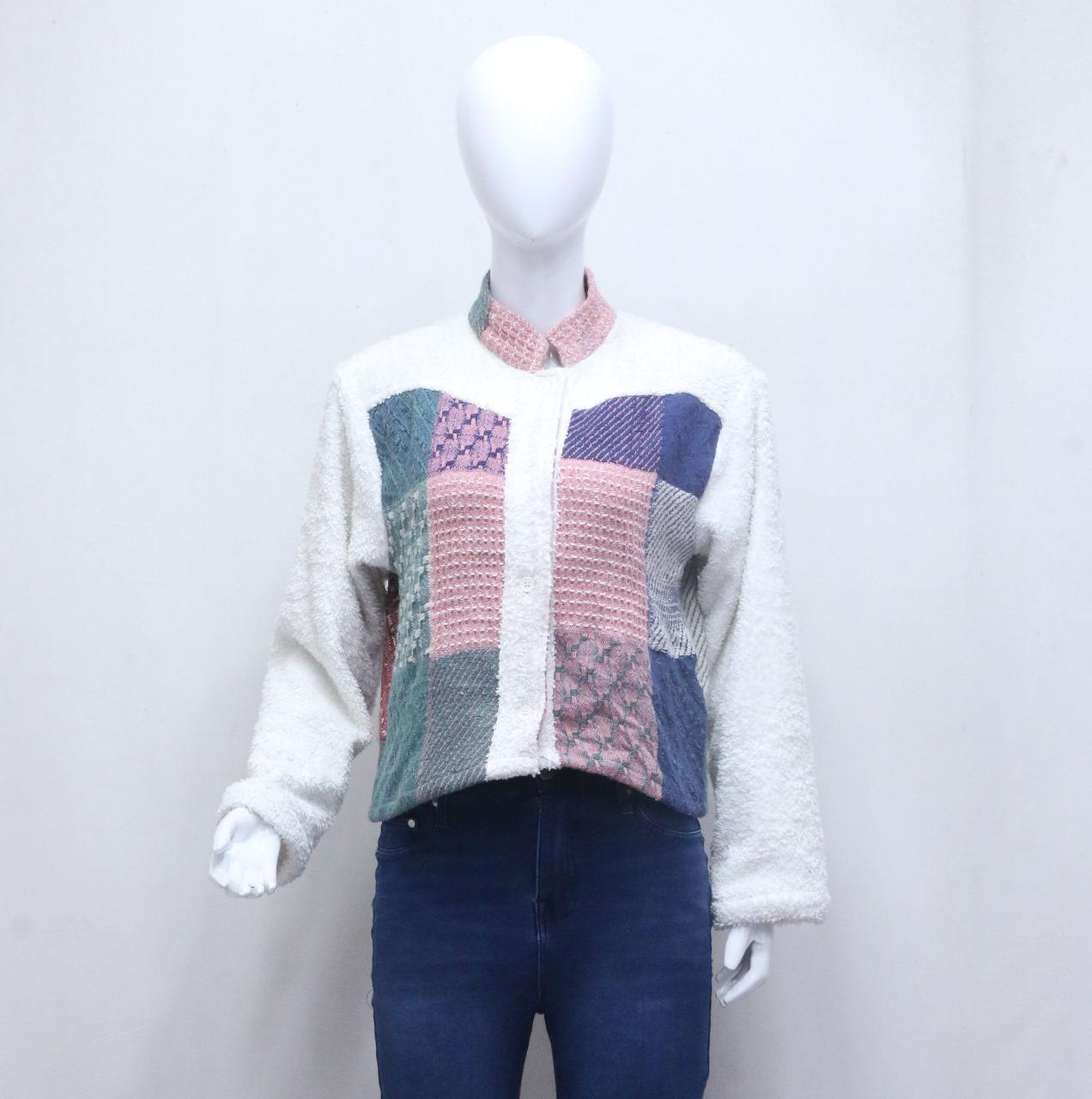 CR752 Upcycled Tapestry Patch Fleece  Cropped Jack..