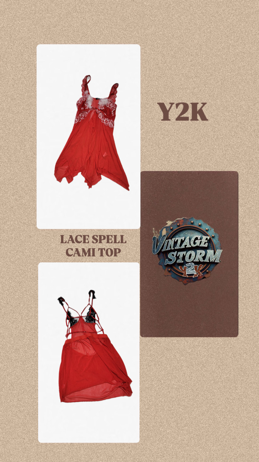 Y2k Lace Spell Cami Top