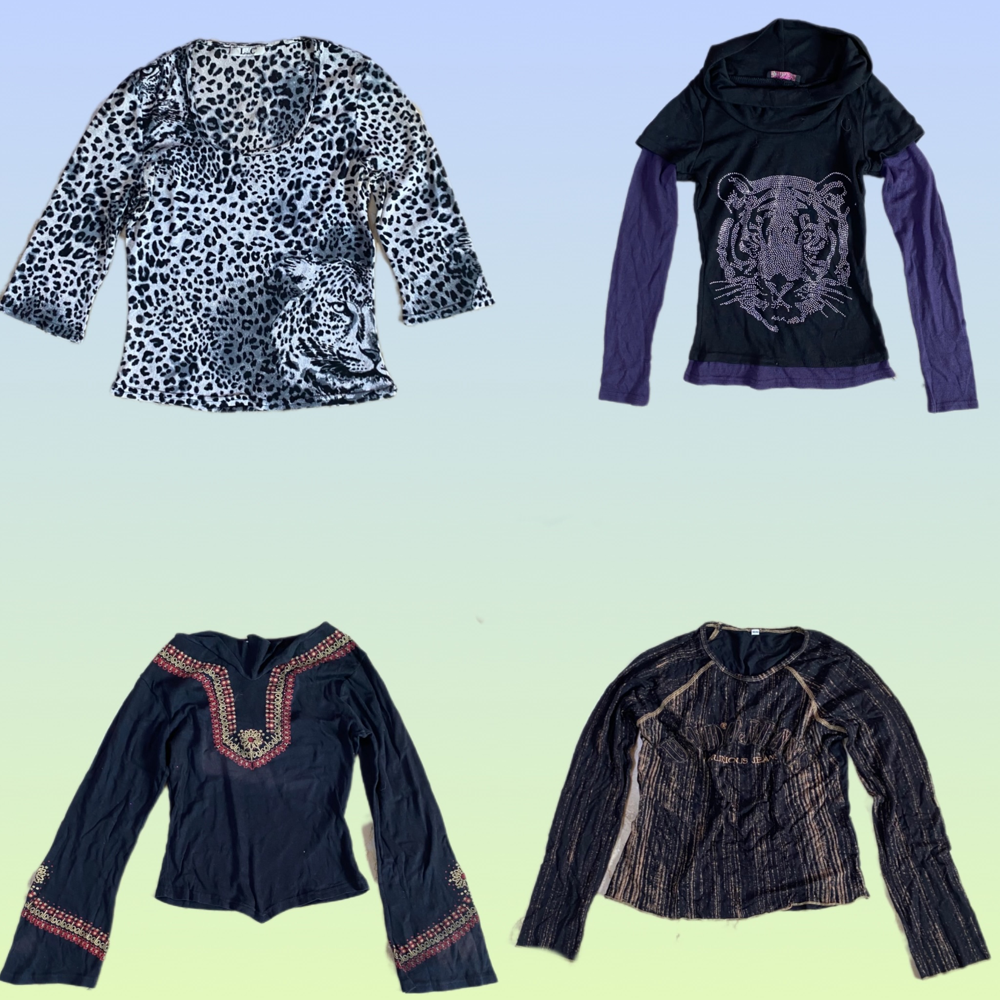 Y2K Githuc Black Full Sleeve Tops (TS-1516)