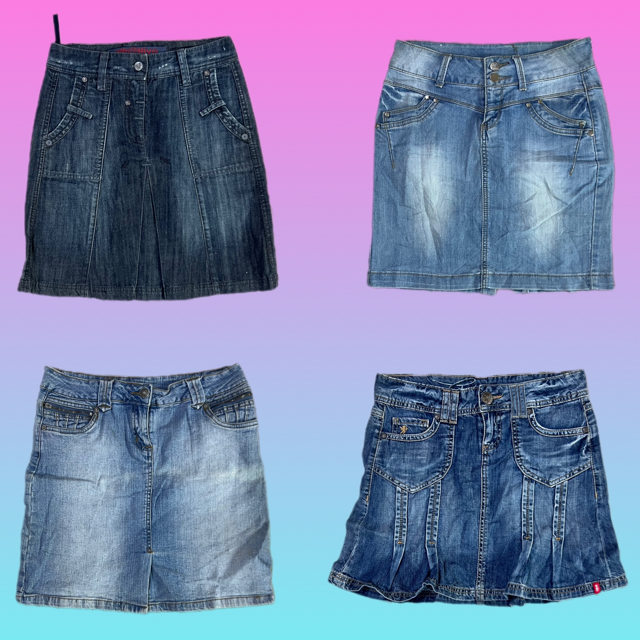 Jupes mini en denim uniques Y2K (TH-131)