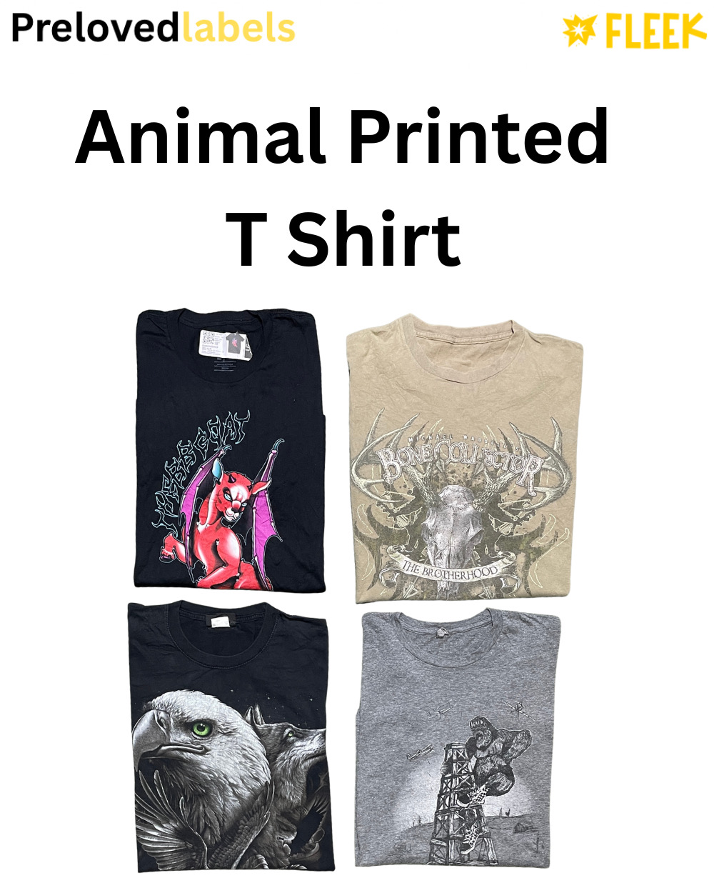 アニマルプリントTシャツ (Wcv: 1244)