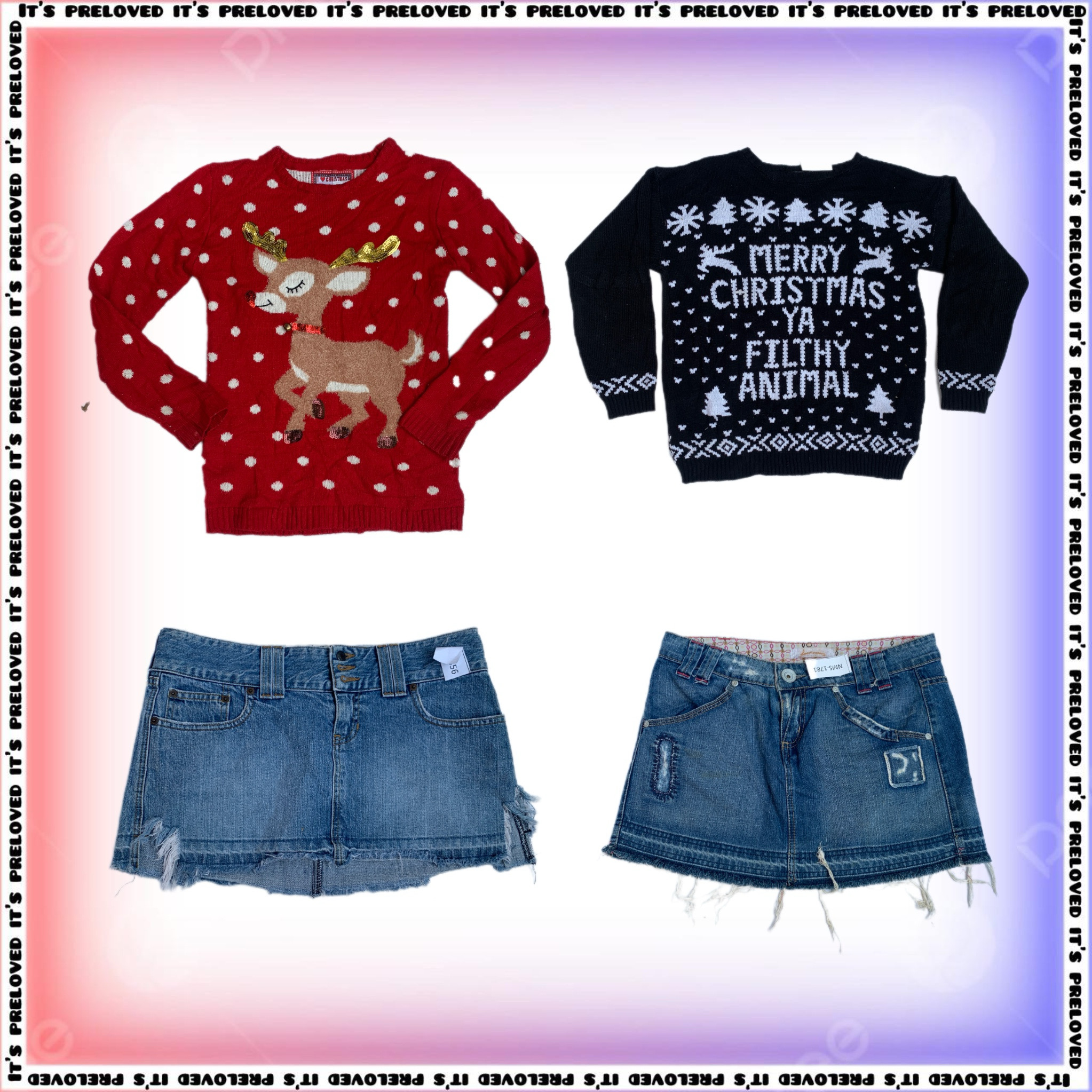 Christmas x Y2K - Pull et Micro Mini Mix SS-(1609)