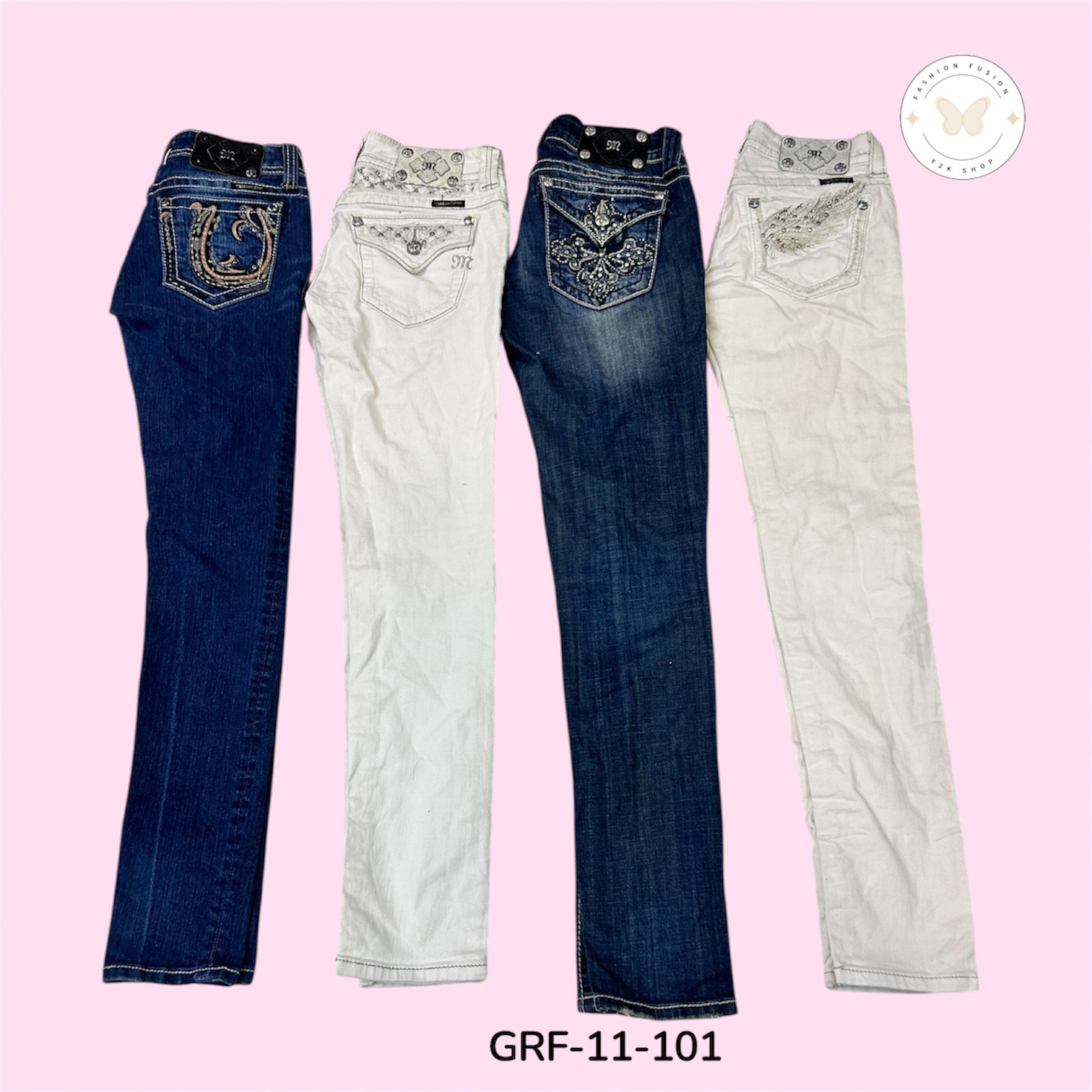 Miss Me Classic Straight-Leg Jeans – Authentic Denim (GRF-11-101)