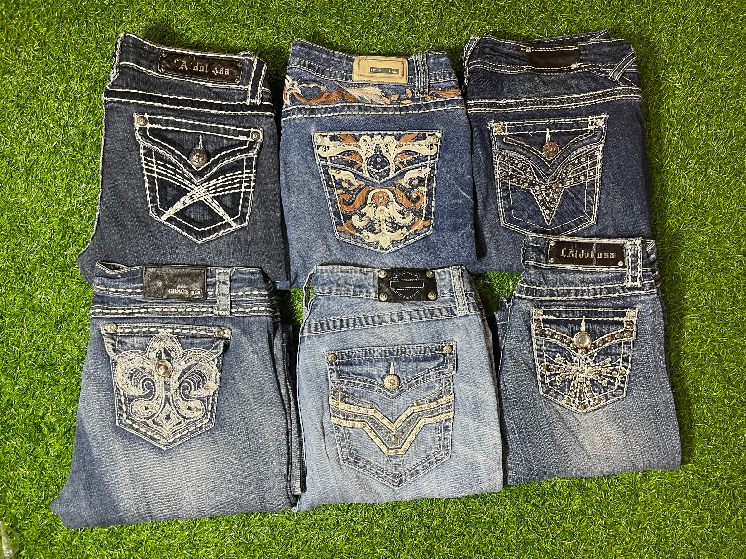 Y2K heavily embellished blared and bootcut jeans