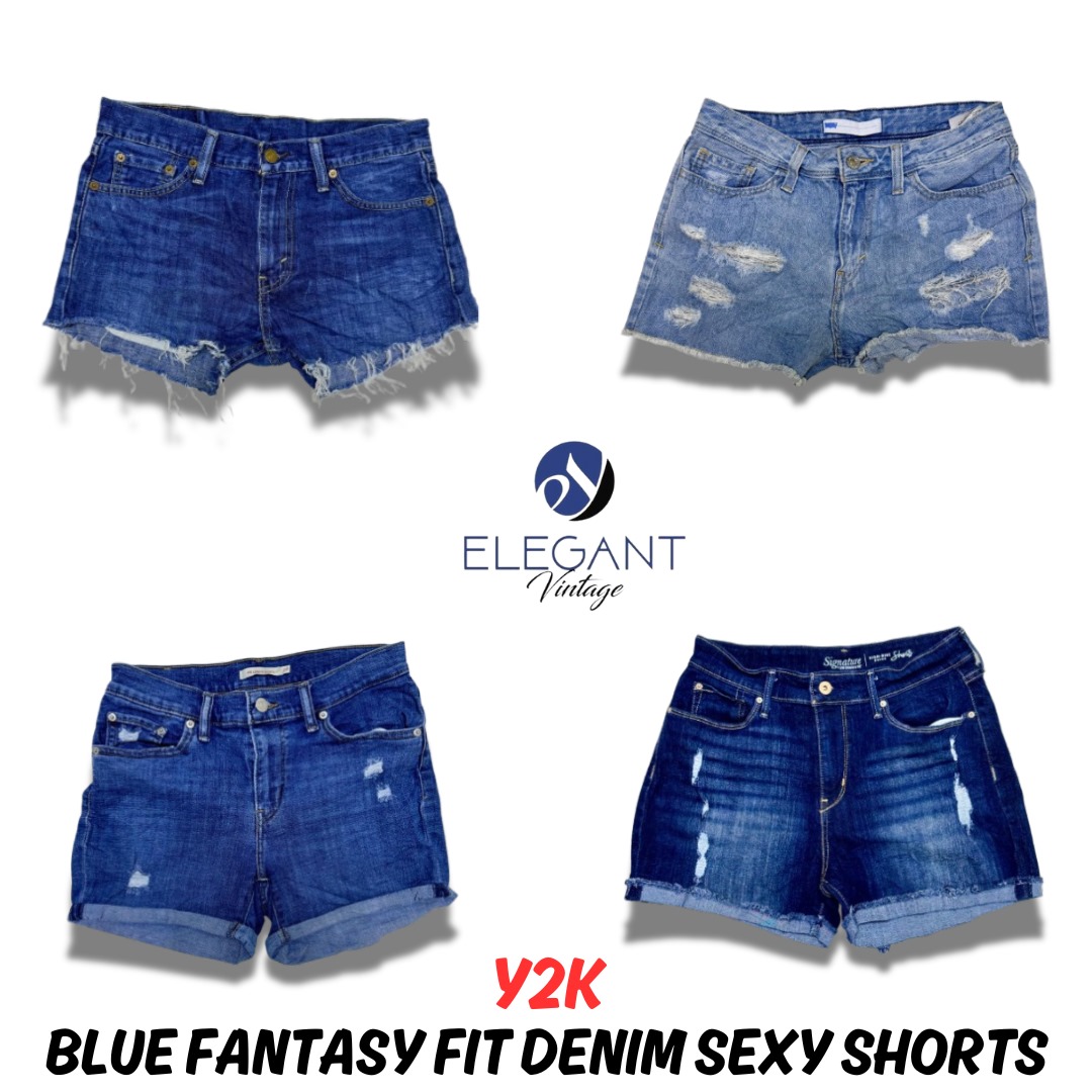 Y2K Blue Fanstasy Fit Denim Sexy Shorts - EV0658