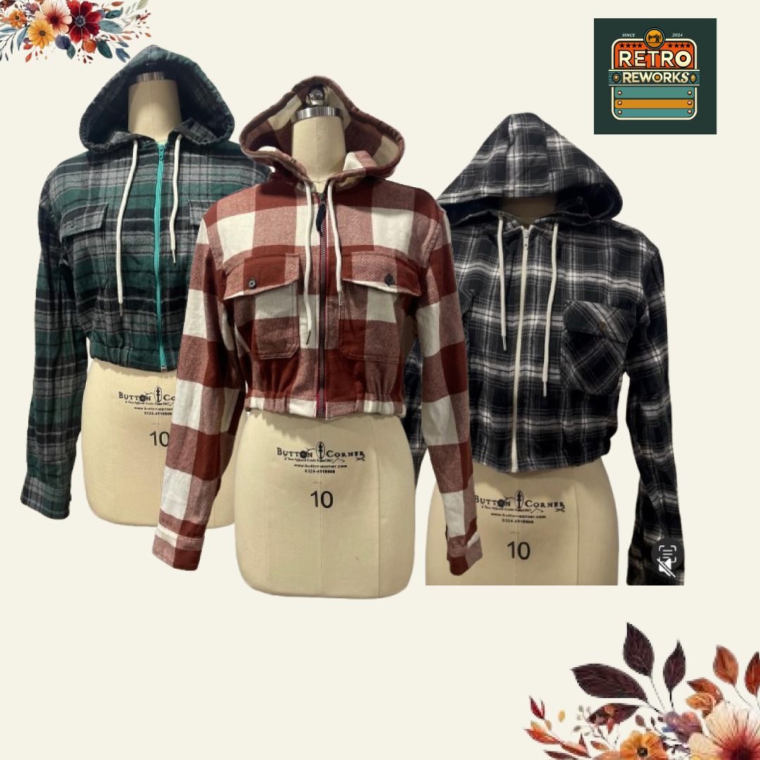 SS25 Upcycled Crop Hooded Jackets