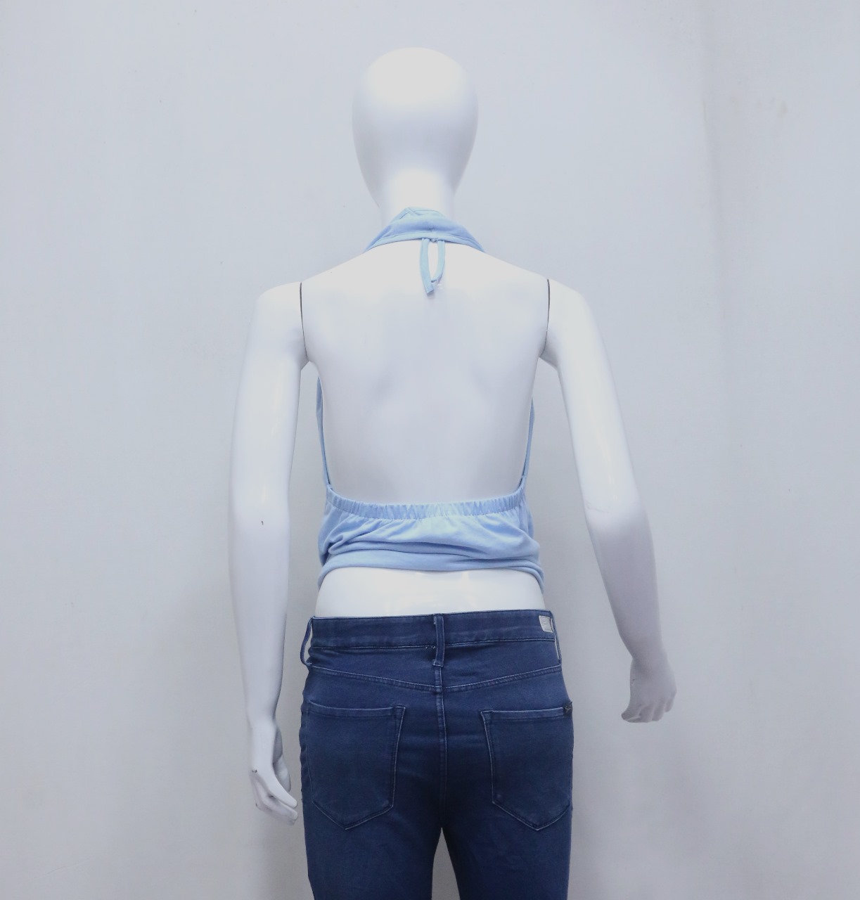 CR754 Upcycled Halter Crop Top