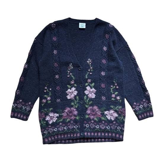 Y2k floral embroidery sweaters