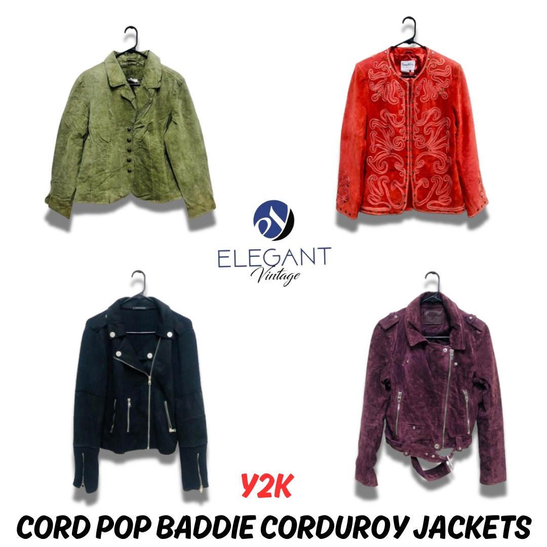 Y2K Cord Pop Baddie Corduroy Jackets - EV0715
