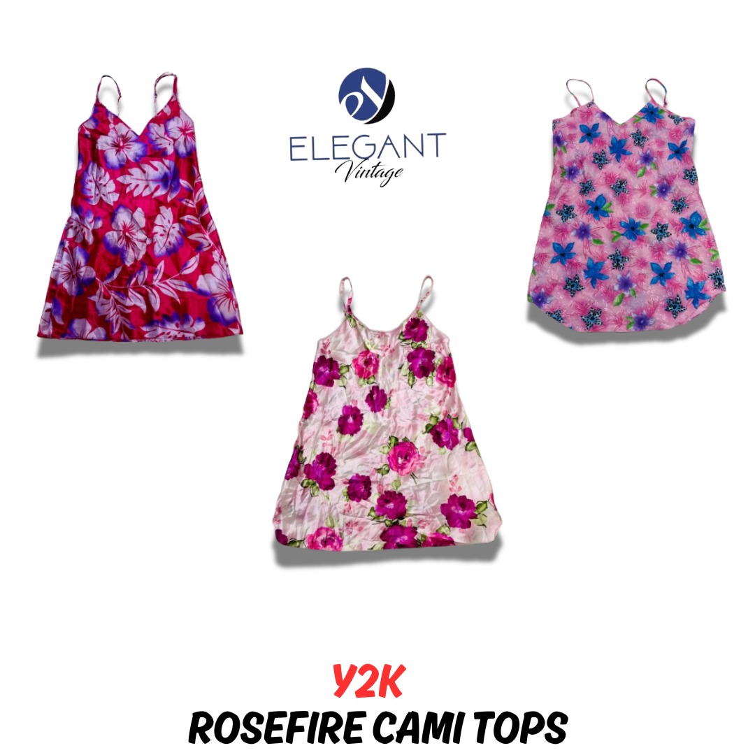 Y2K Rose Fire Cami Tops - EV0726