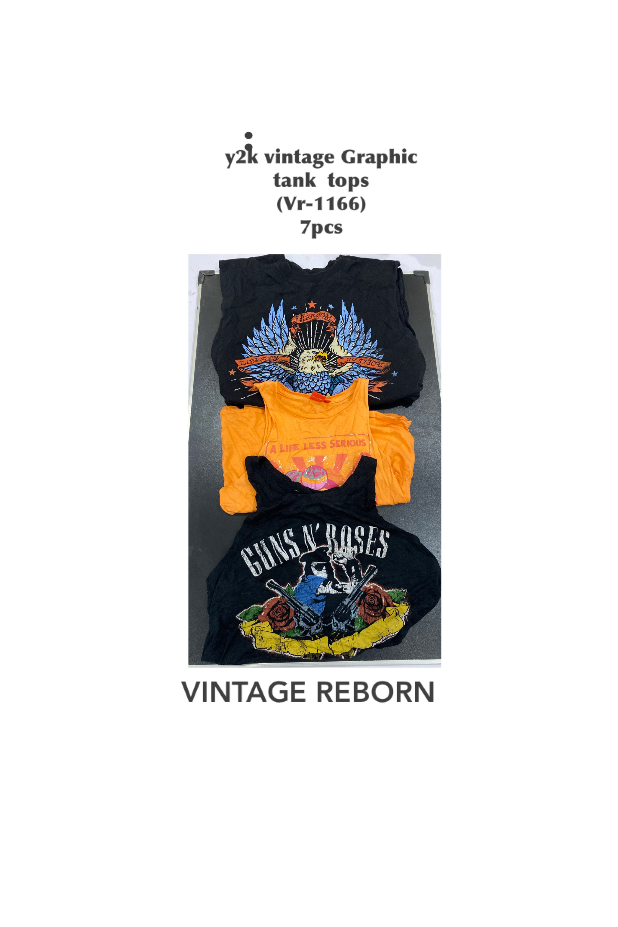 ロックリバイバル: Y2Kヴィンテージグラフィックタンクトップバンドル (Vr-1166) - インスタントエッジ!
