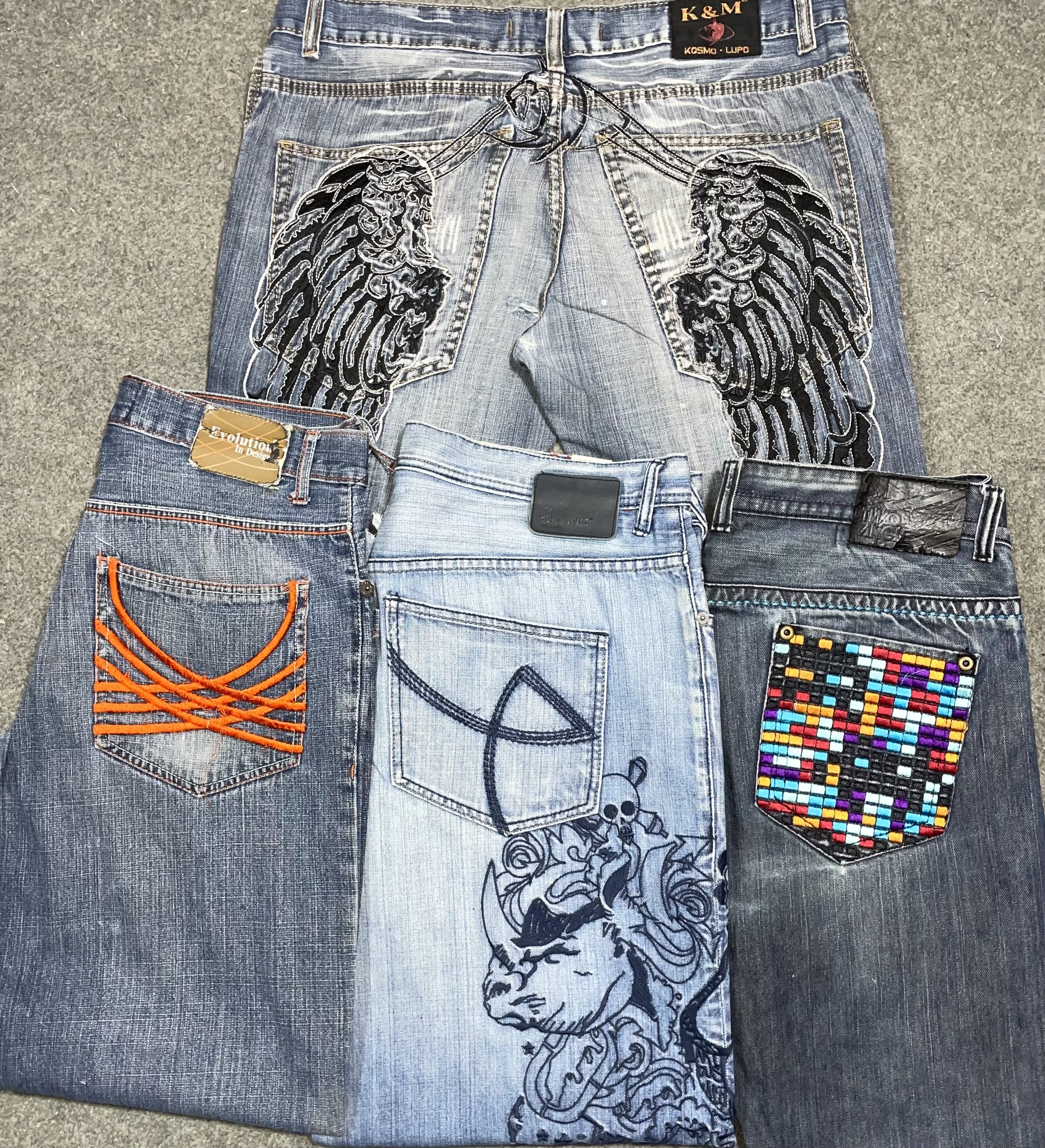Hiphop Baggy Jeans Embroidered