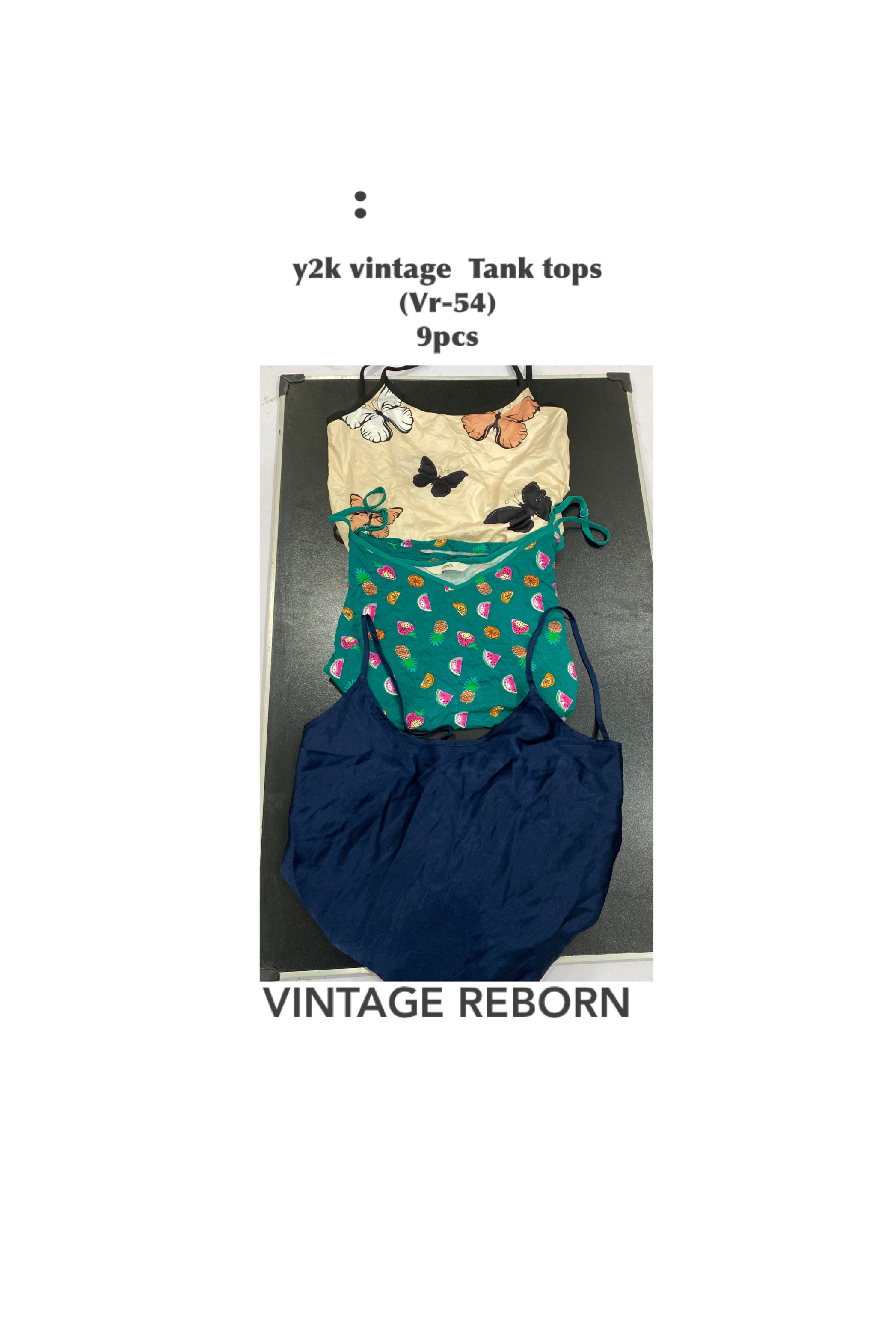 夏の夢：Y2Kビンテージ蝶と果物のタンクバンドル (Vr-54)!