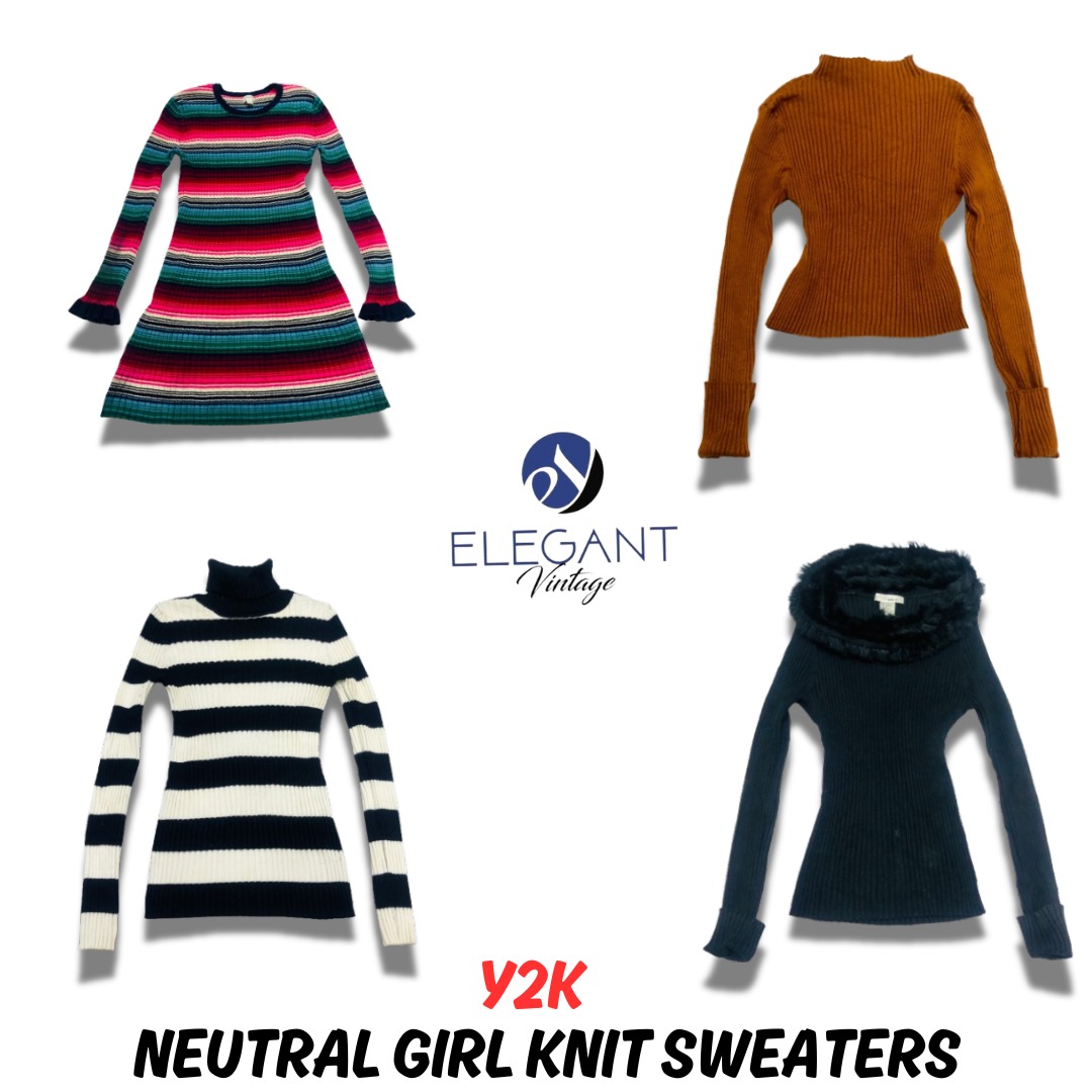 Y2K Neutral Girl Knit Sweaters - EV0772