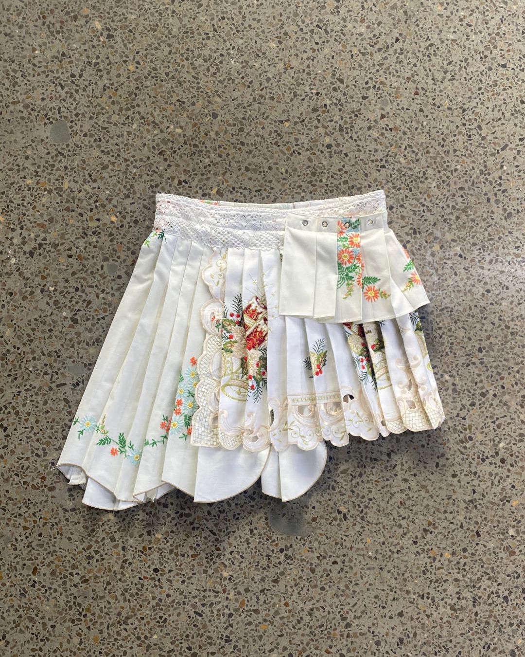 Upcycled Table Cloth Mini Skirt