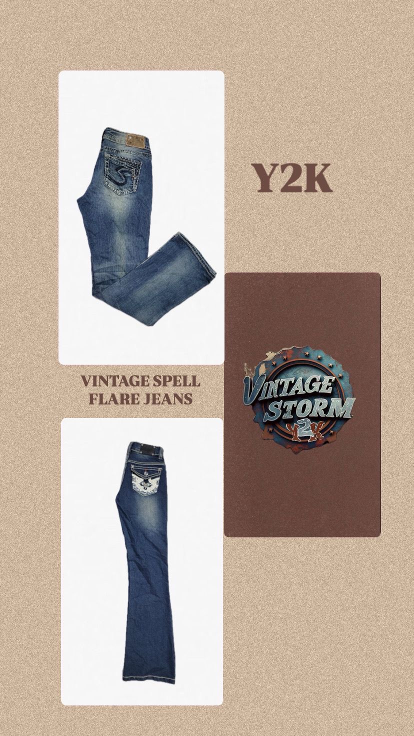 Y2K Vintage Spell Denim フレアジーンズ