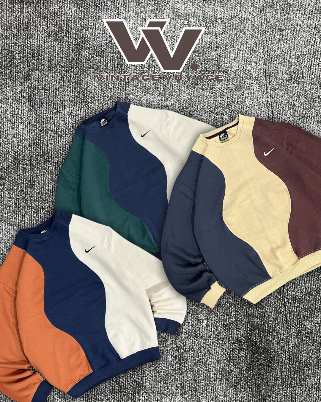 Nike reworked style patchwork crewneck sweatshirts #191125